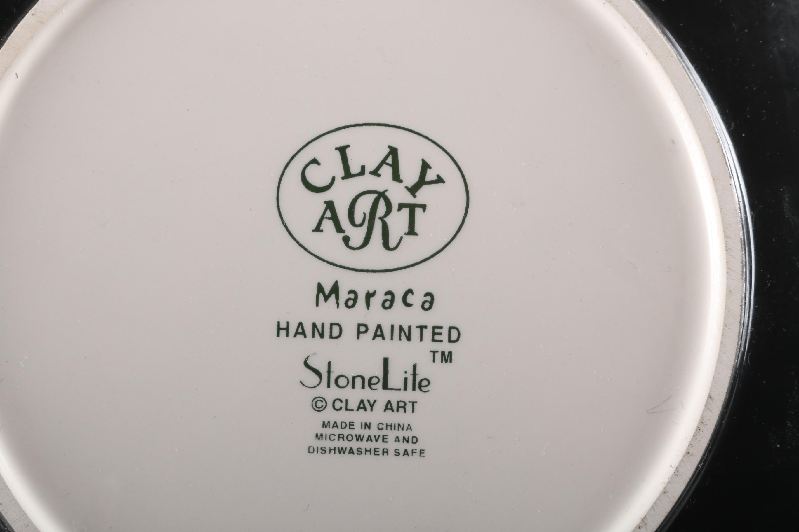 Decorative Clay Art "Maraca" Plate and Wendy Costa Trivets