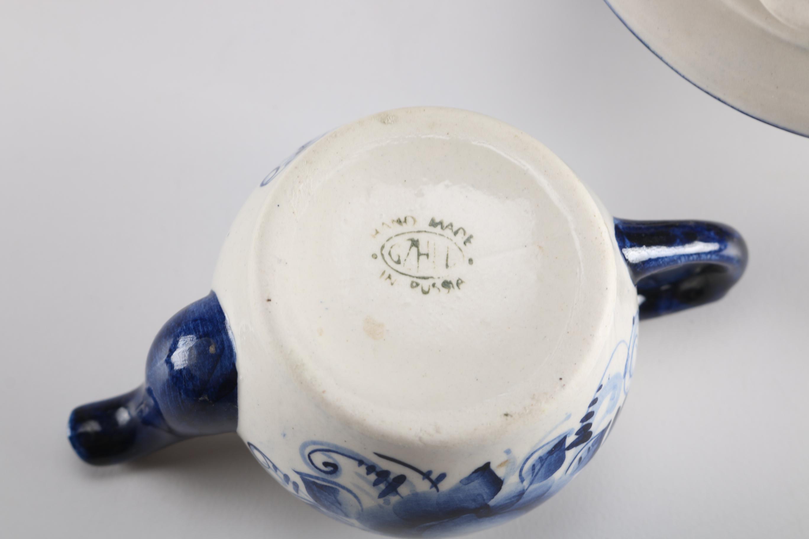 Russian Blue and White Porcelain Samovar Teapot