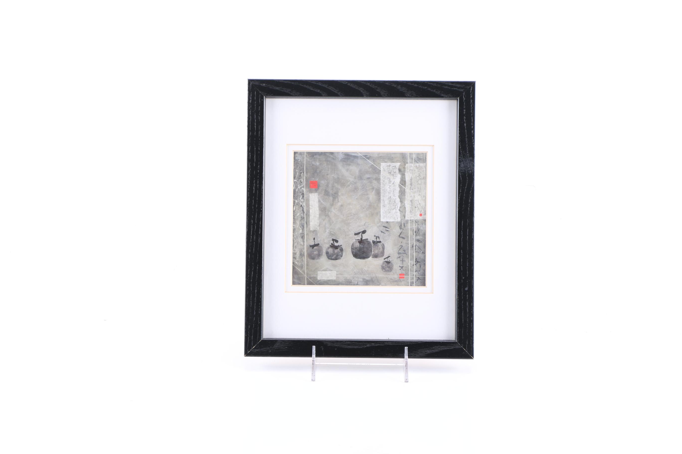 Asian Inspired Offset Lithographs of Fruit