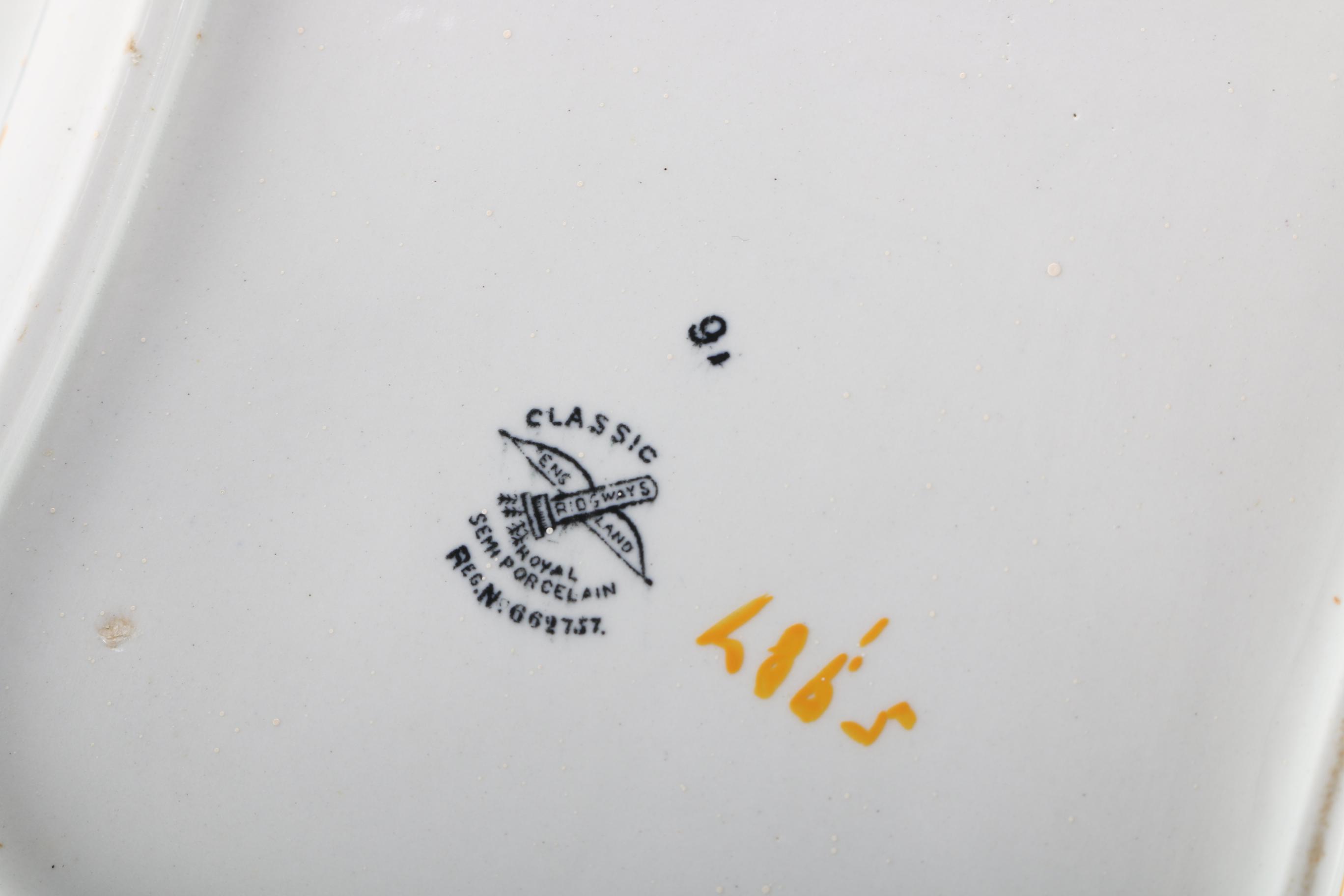 Antique Ridgways England Semi-Porcelain Casserole Dish