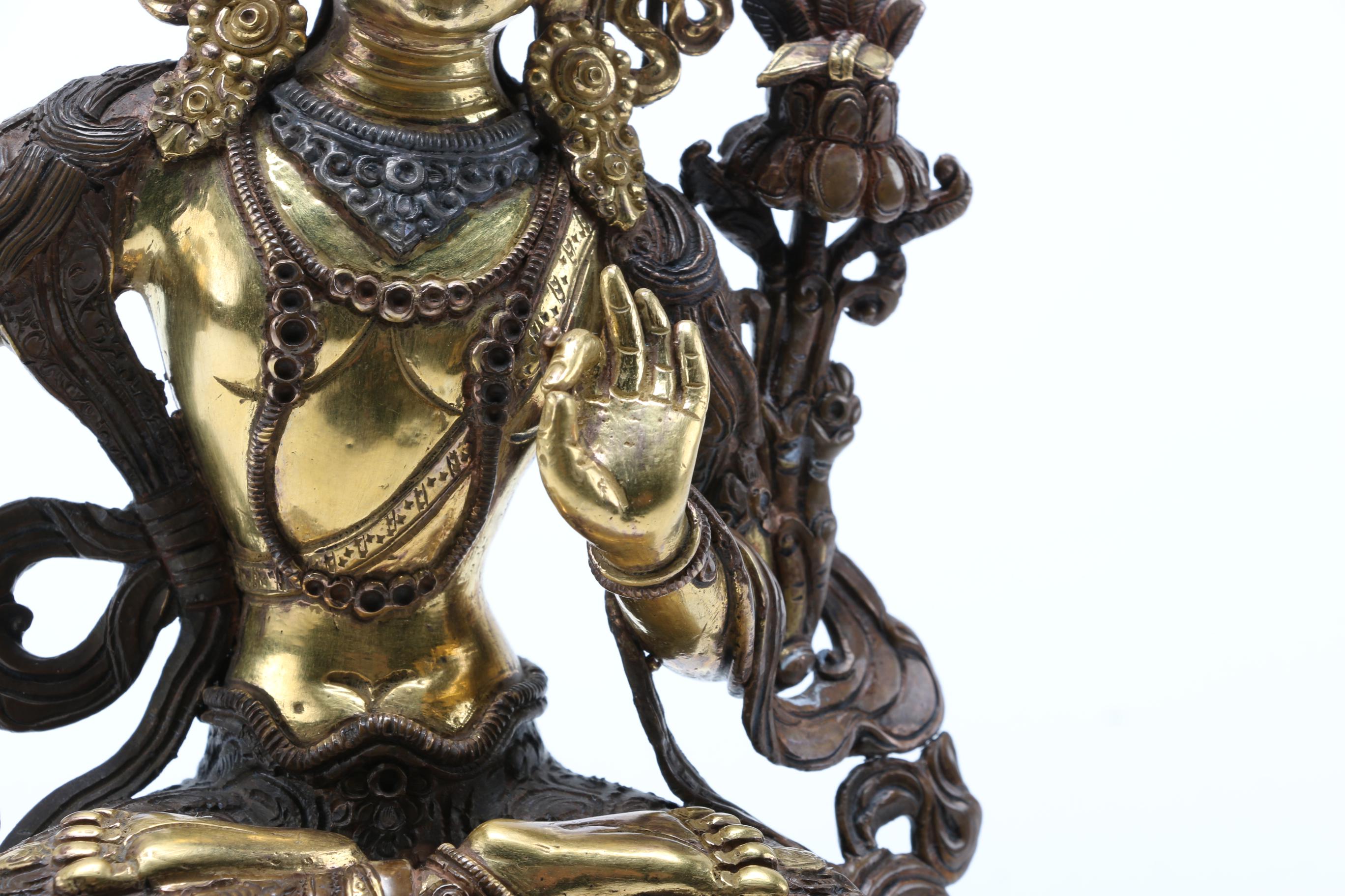Metal Tibetan Manjushri Bodhisattva Buddhist Statue