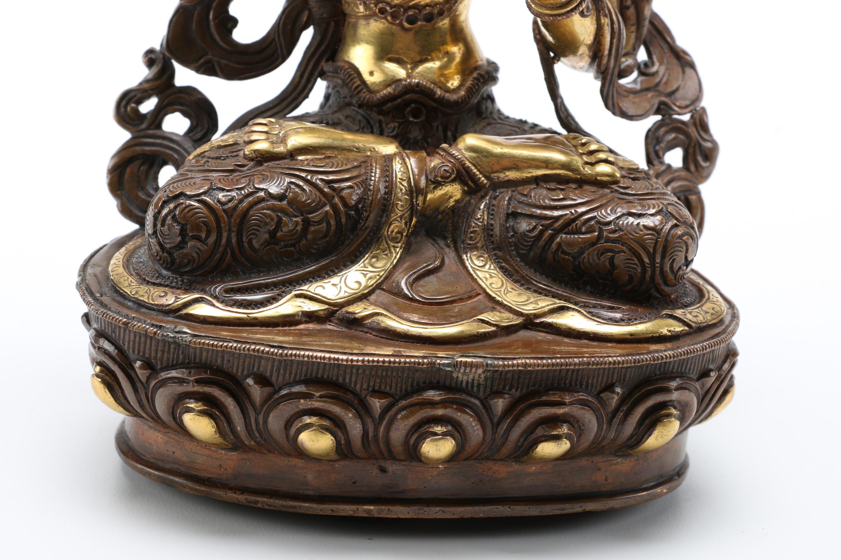Metal Tibetan Manjushri Bodhisattva Buddhist Statue