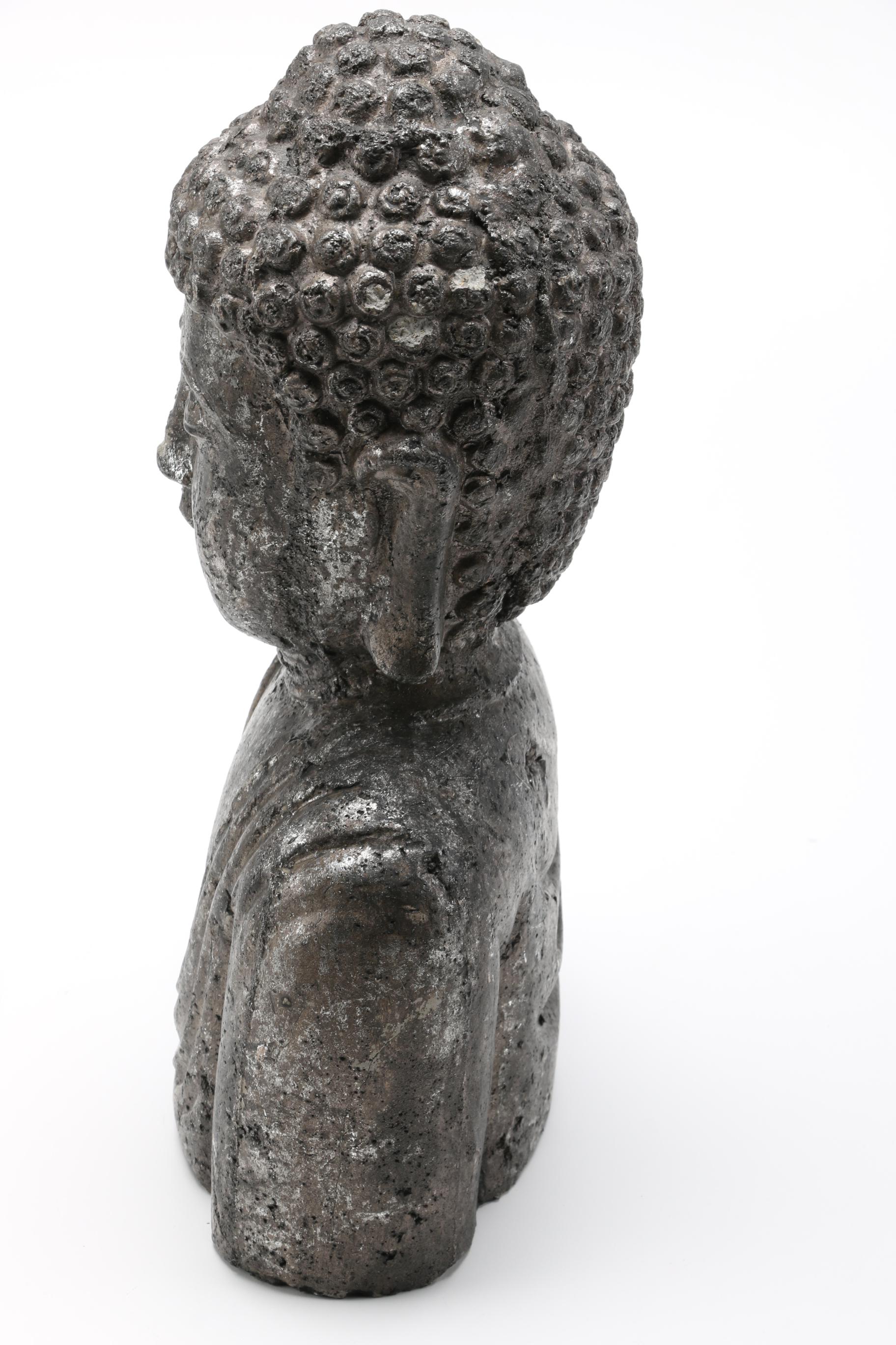 Cast Stone Buddha Bust