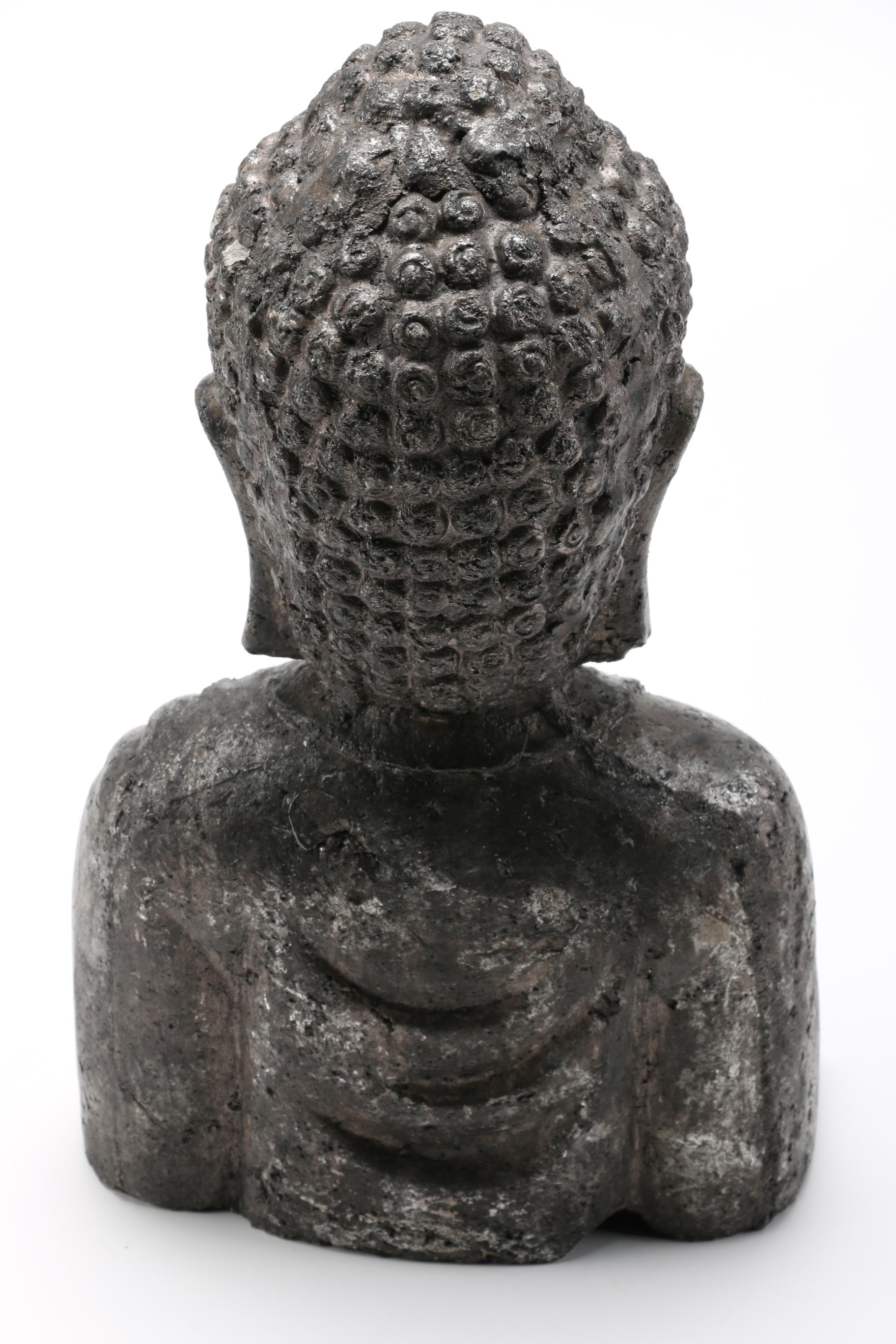 Cast Stone Buddha Bust