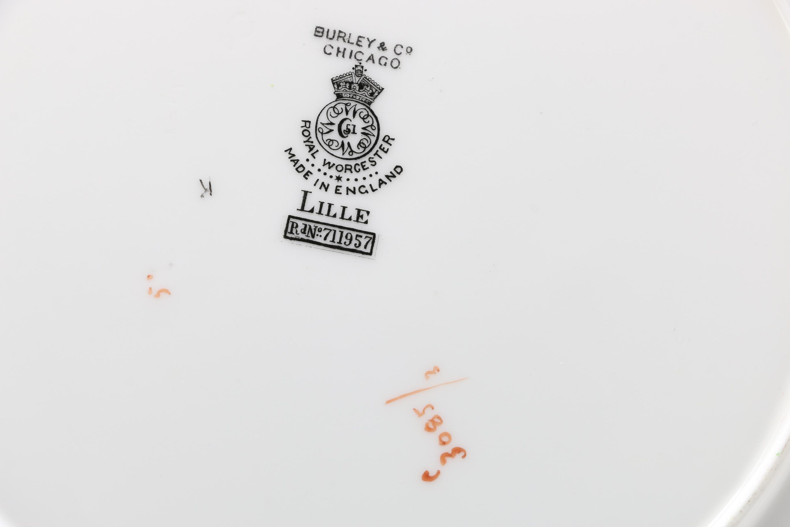 Burley & Co Royal Worcester "Lille" Plates