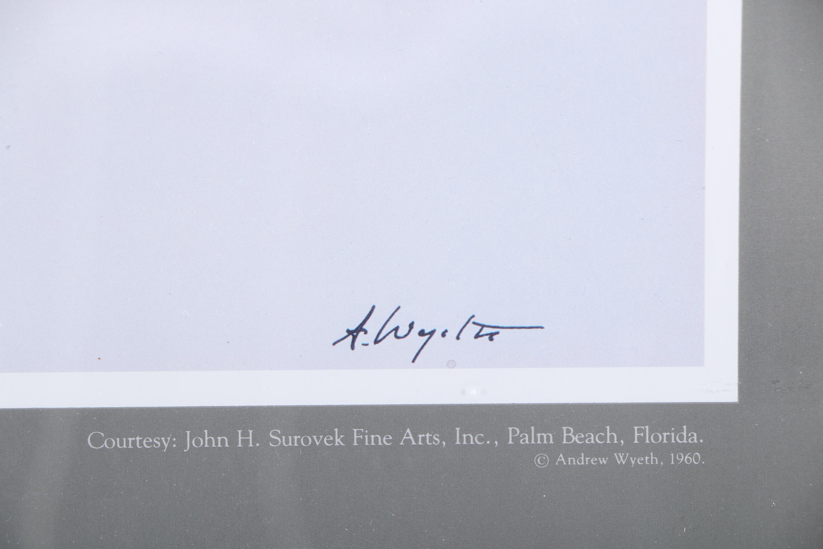 Framed Andrew Wyeth Exhibition Poster