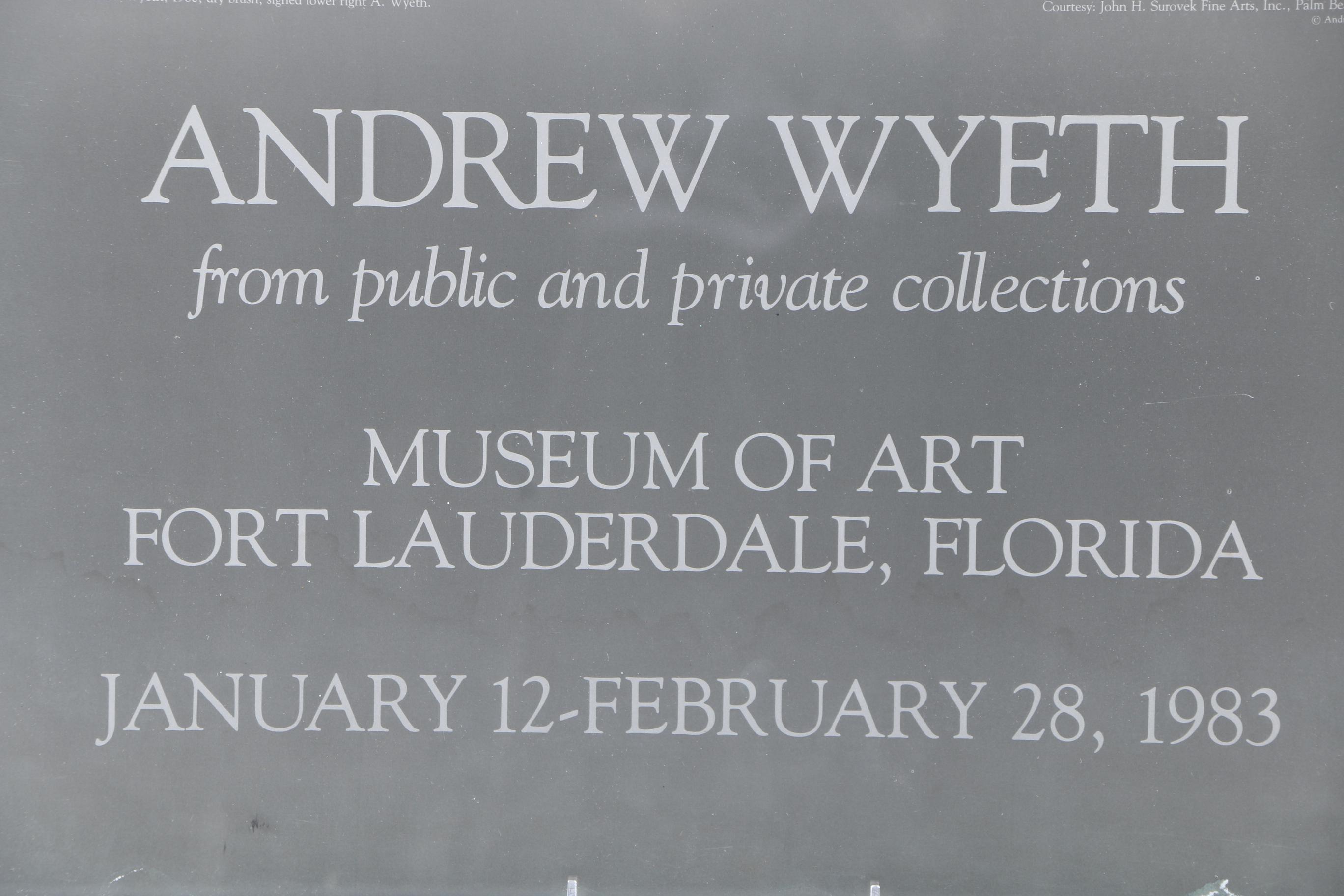 Framed Andrew Wyeth Exhibition Poster
