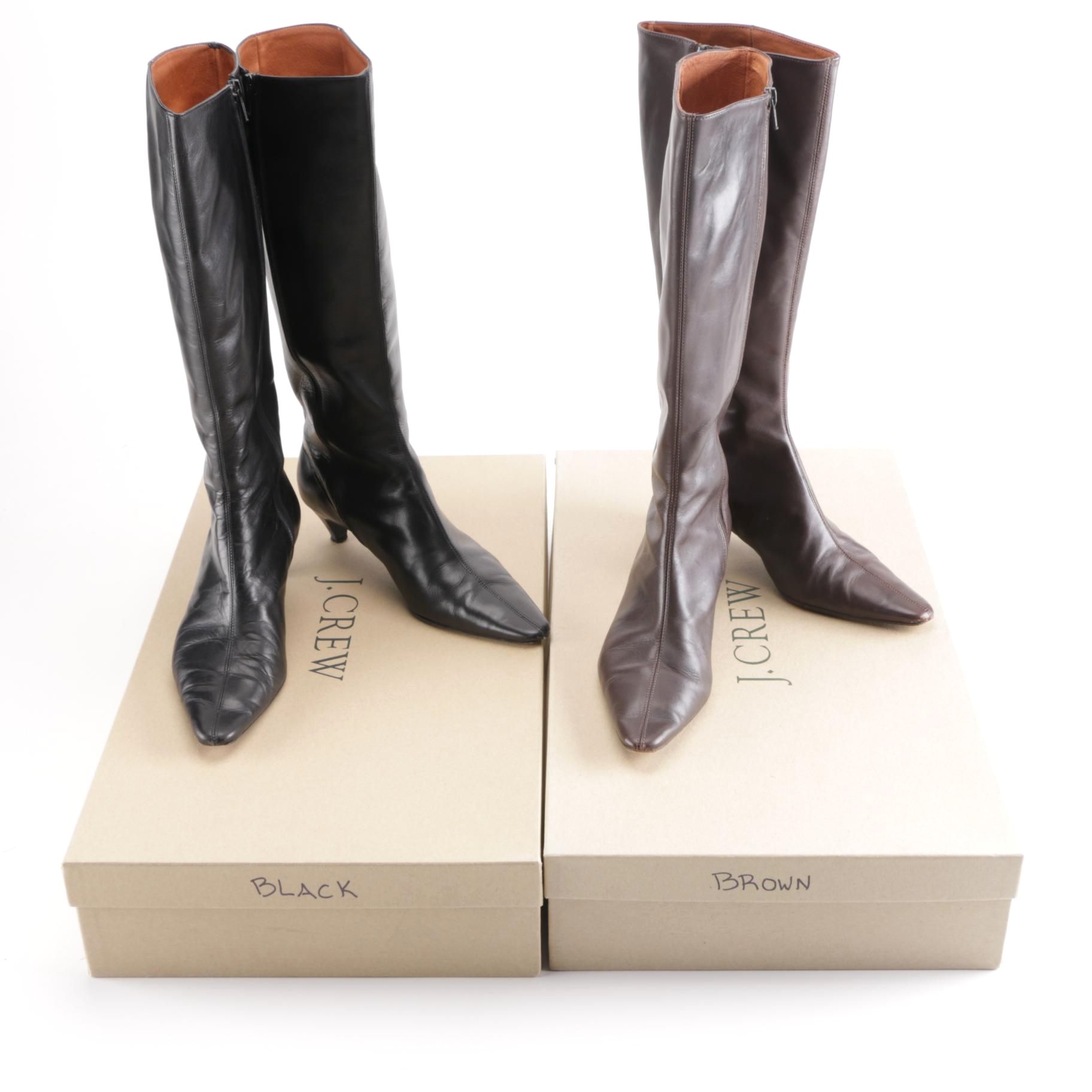 Leather J. Crew Boots