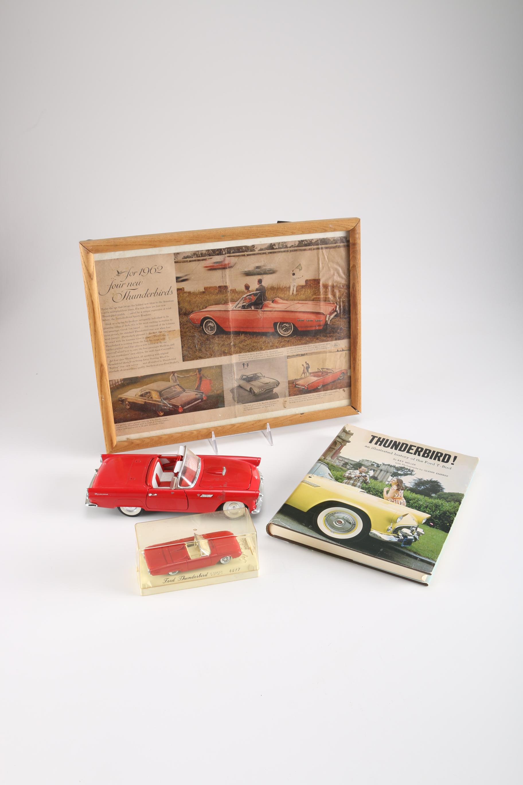Ford Thunderbird Memorabilia including "Solido 1955 Thunderbird G. Sport 4517"