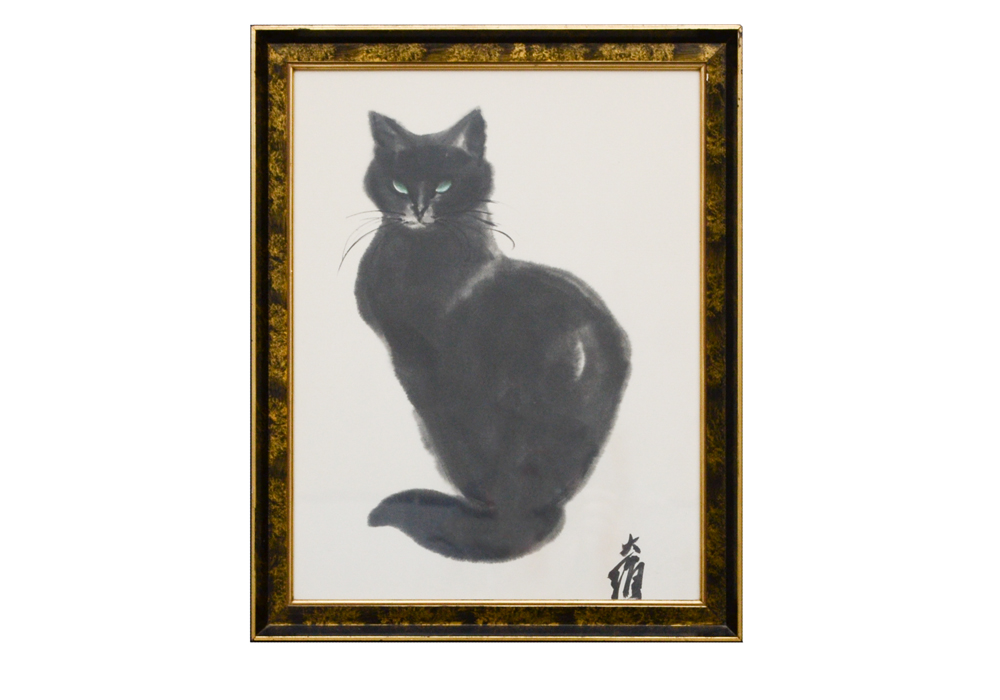 Da Wei Kwo Lithograph Titled "Tess" Depicting a Black Cat