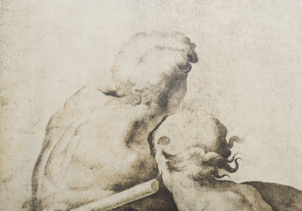 After Michelangelo Giclee of Drawing Depicting Two Nude Males in Battle