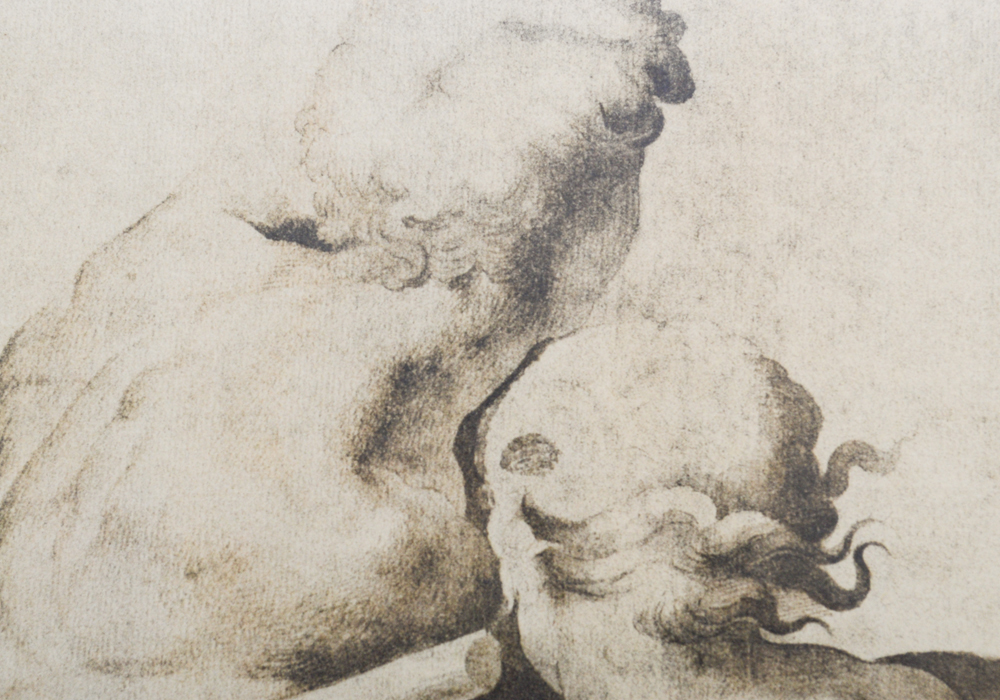 After Michelangelo Giclee of Drawing Depicting Two Nude Males in Battle