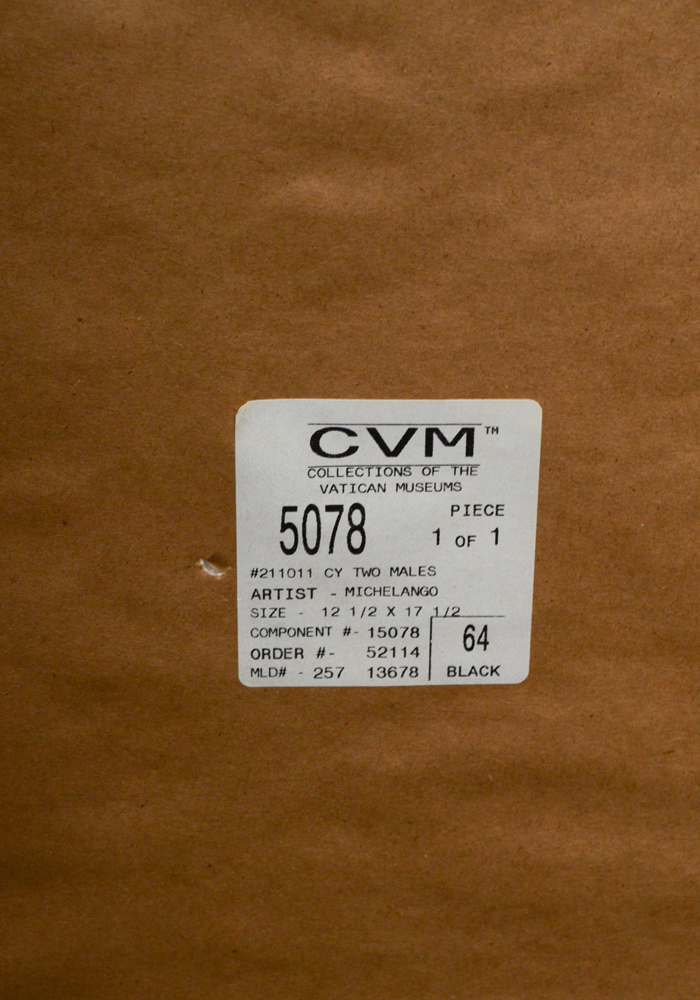 After Michelangelo Giclee of Drawing Depicting Two Nude Males in Battle