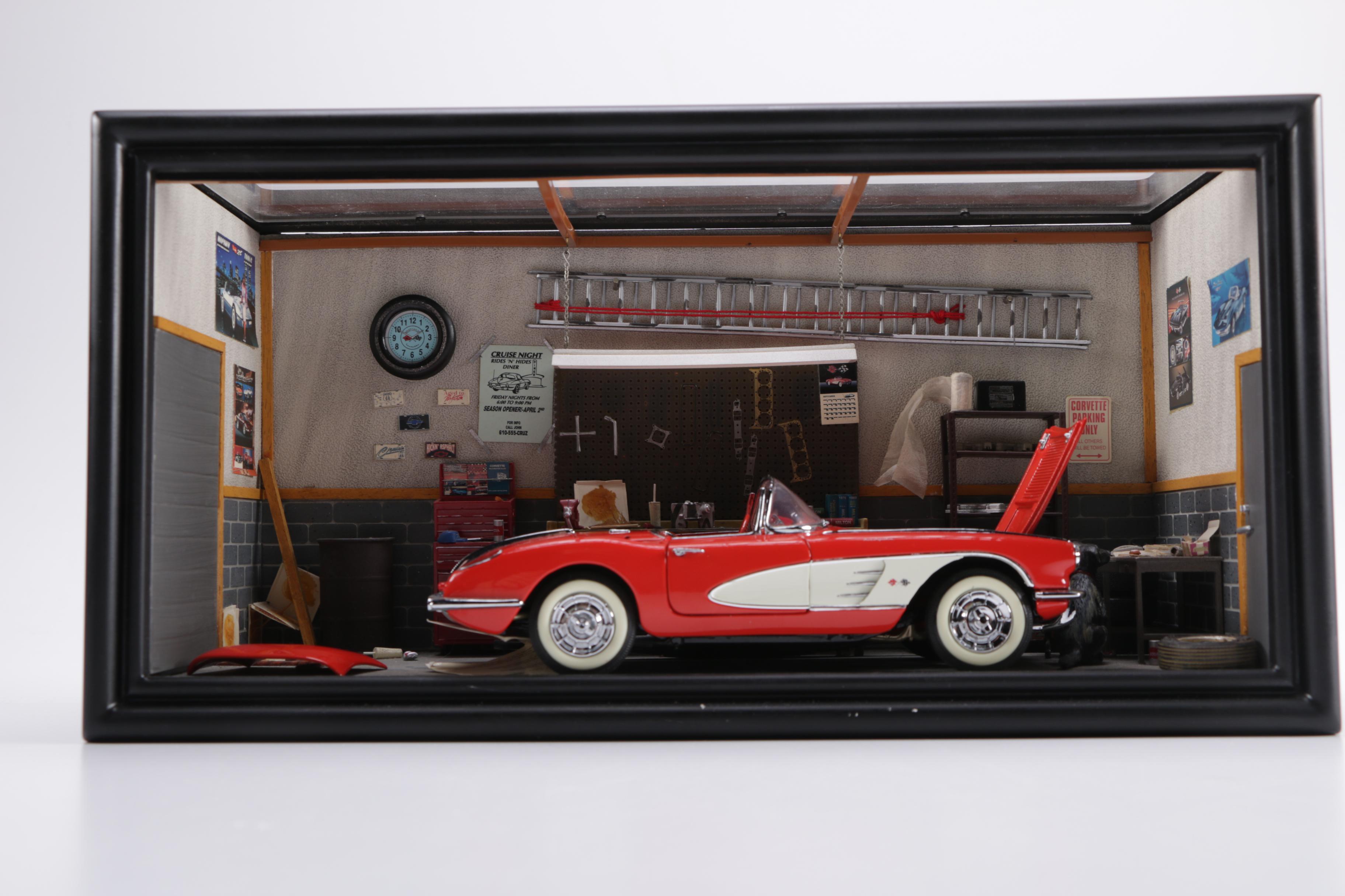 Franklin Mint Corvette Garage Diorama