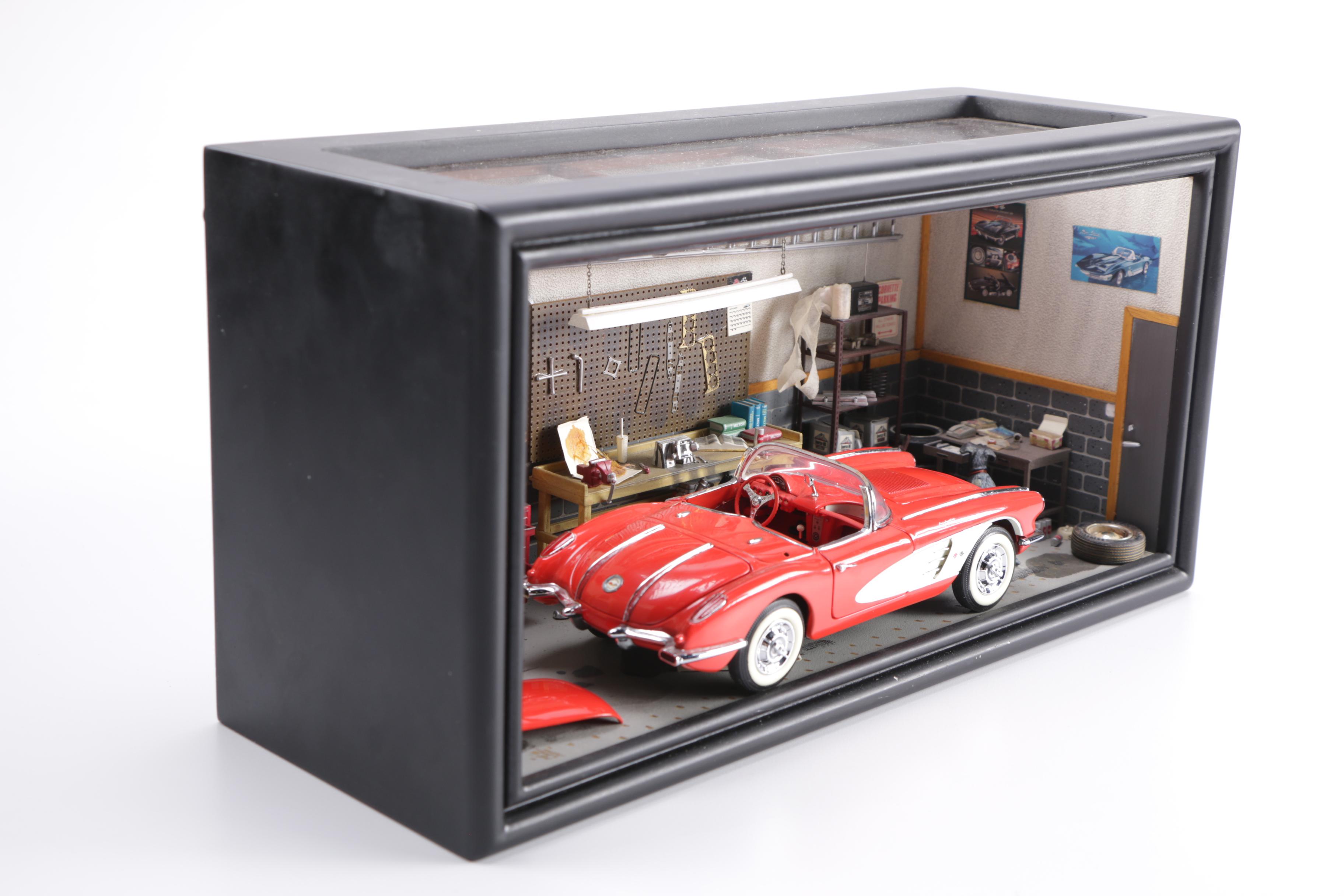 Franklin Mint Corvette Garage Diorama