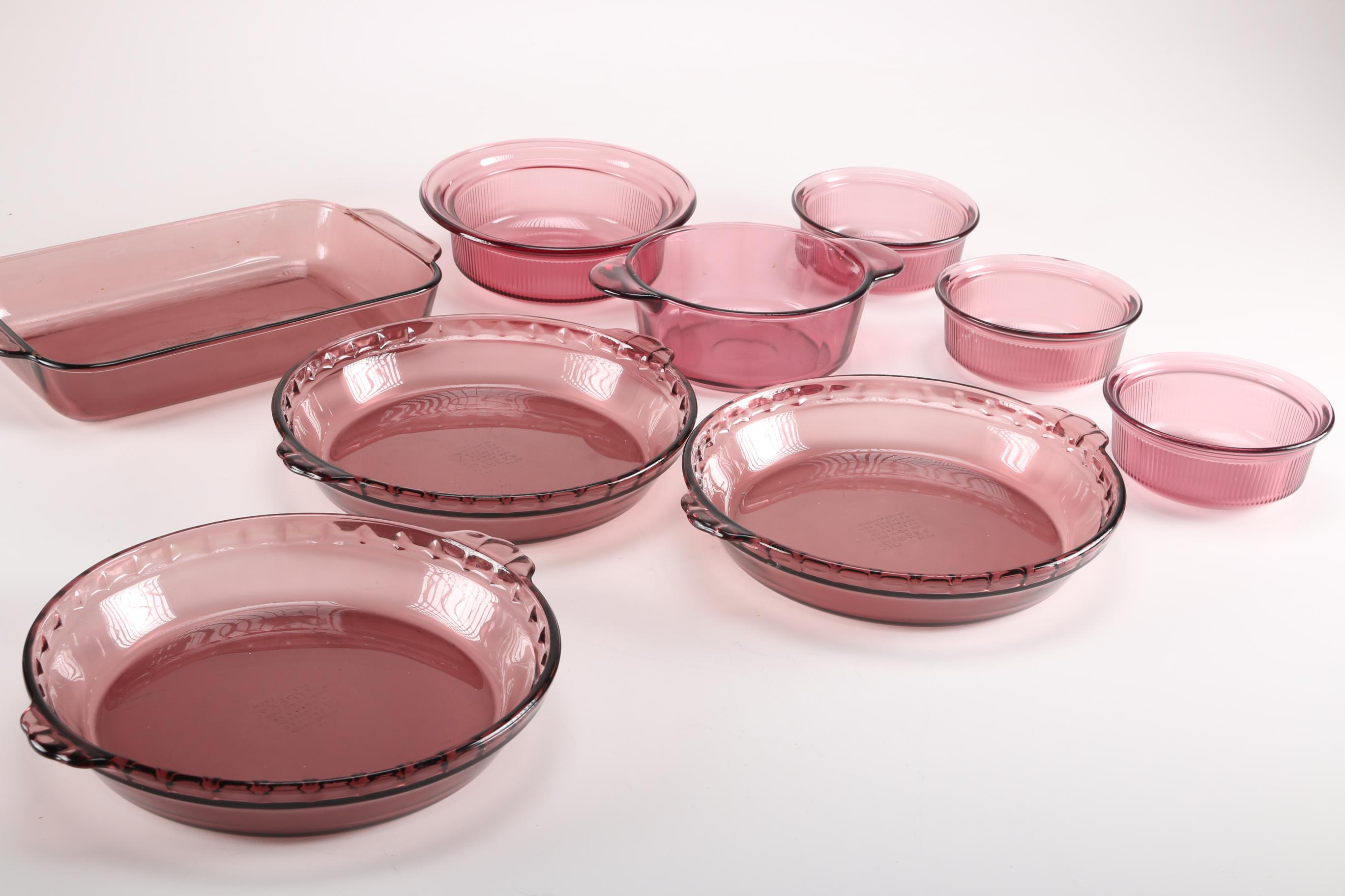 Burgundy Pyrex "Vision" Corning Glassware