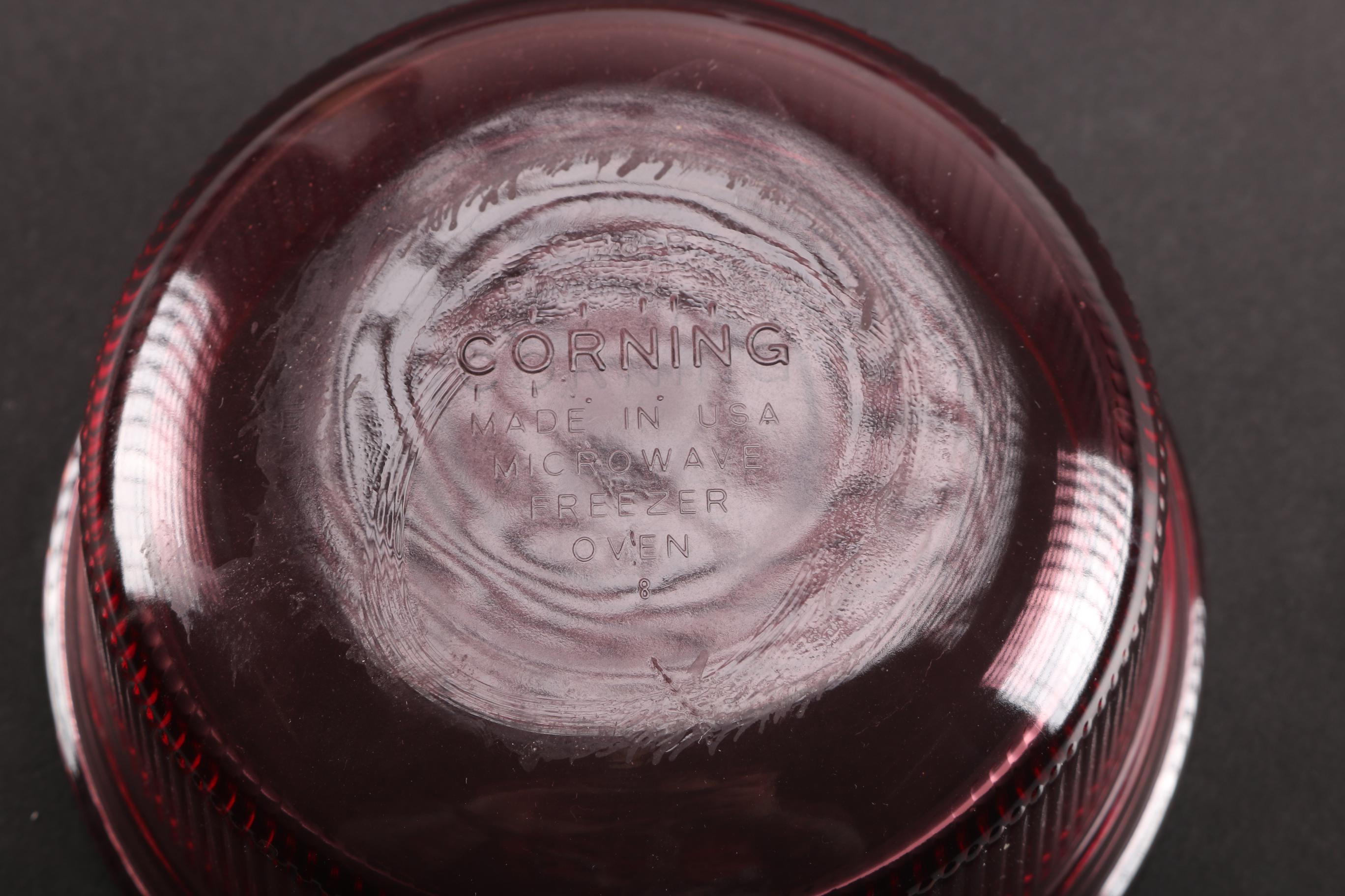 Burgundy Pyrex "Vision" Corning Glassware