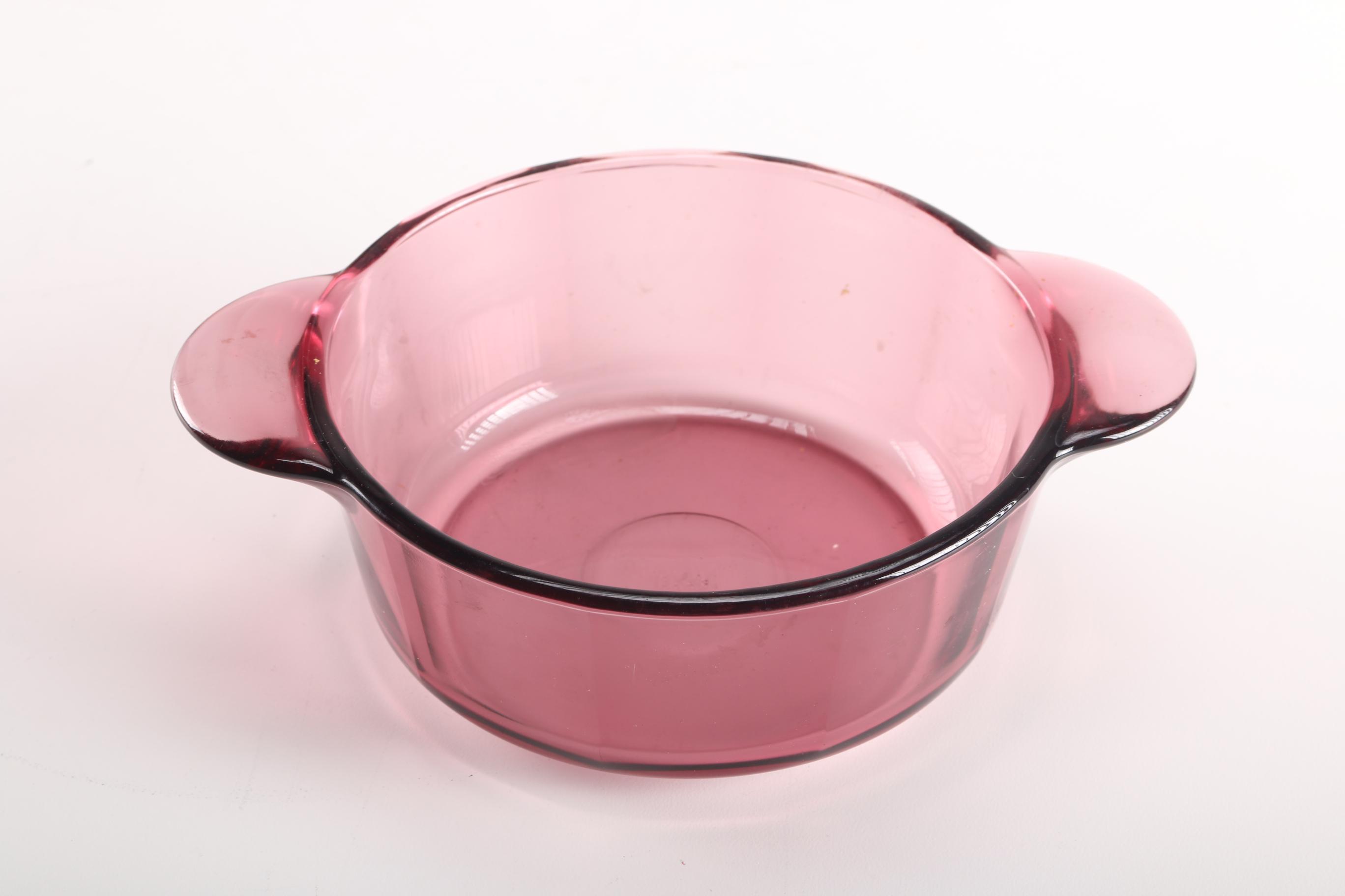 Burgundy Pyrex "Vision" Corning Glassware