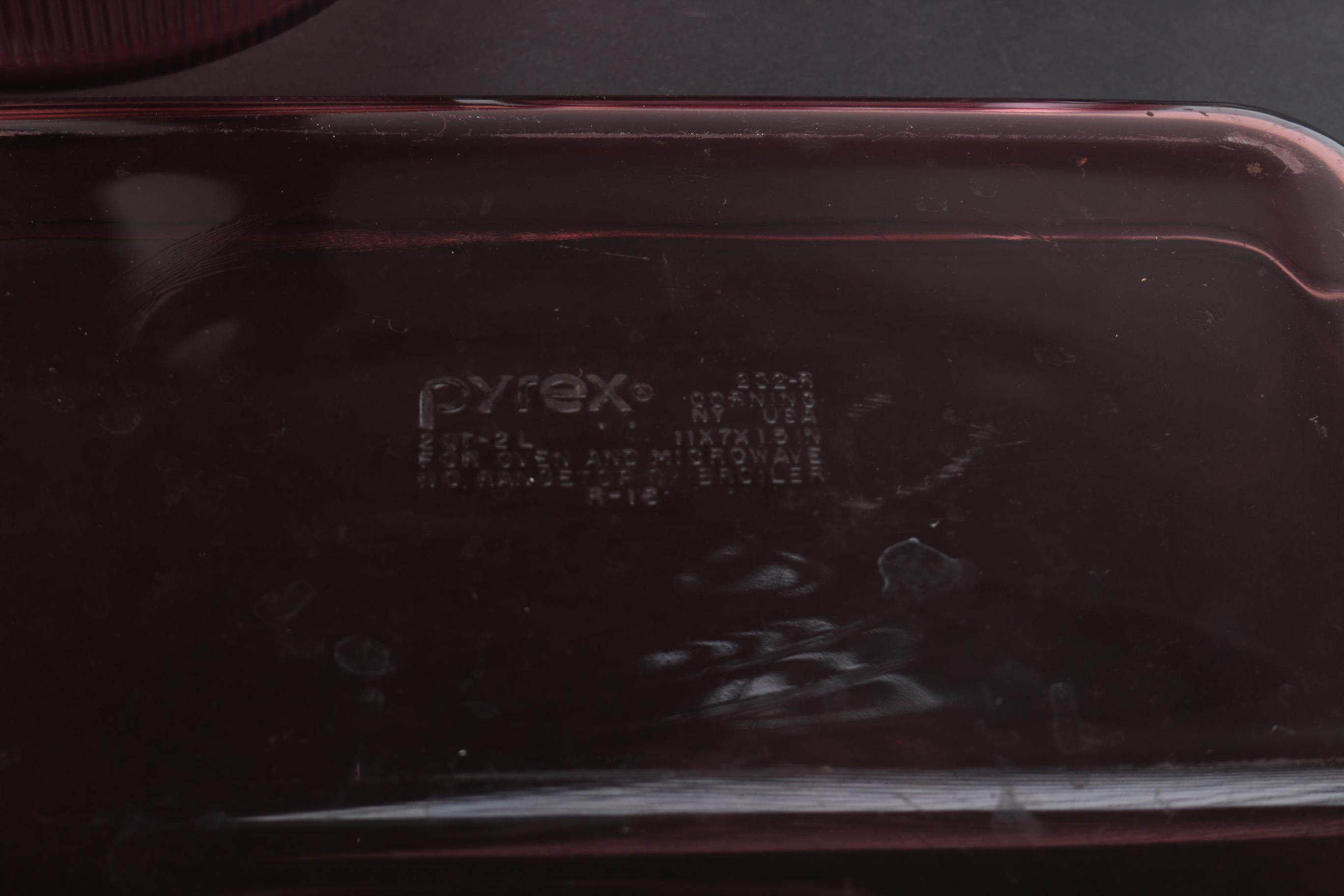 Burgundy Pyrex "Vision" Corning Glassware