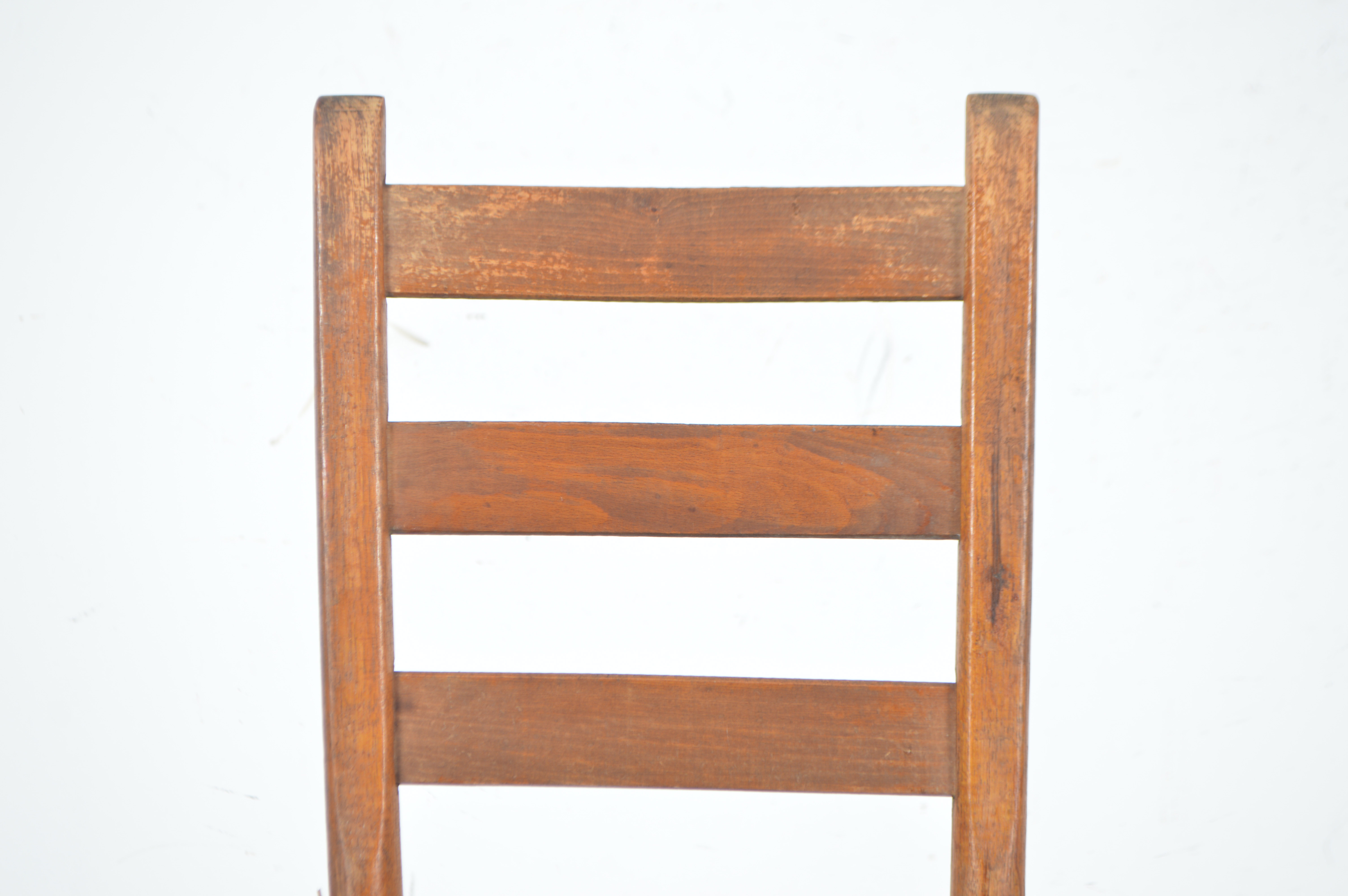 Antique Ladder Back Chairs with Cane Woven Seats