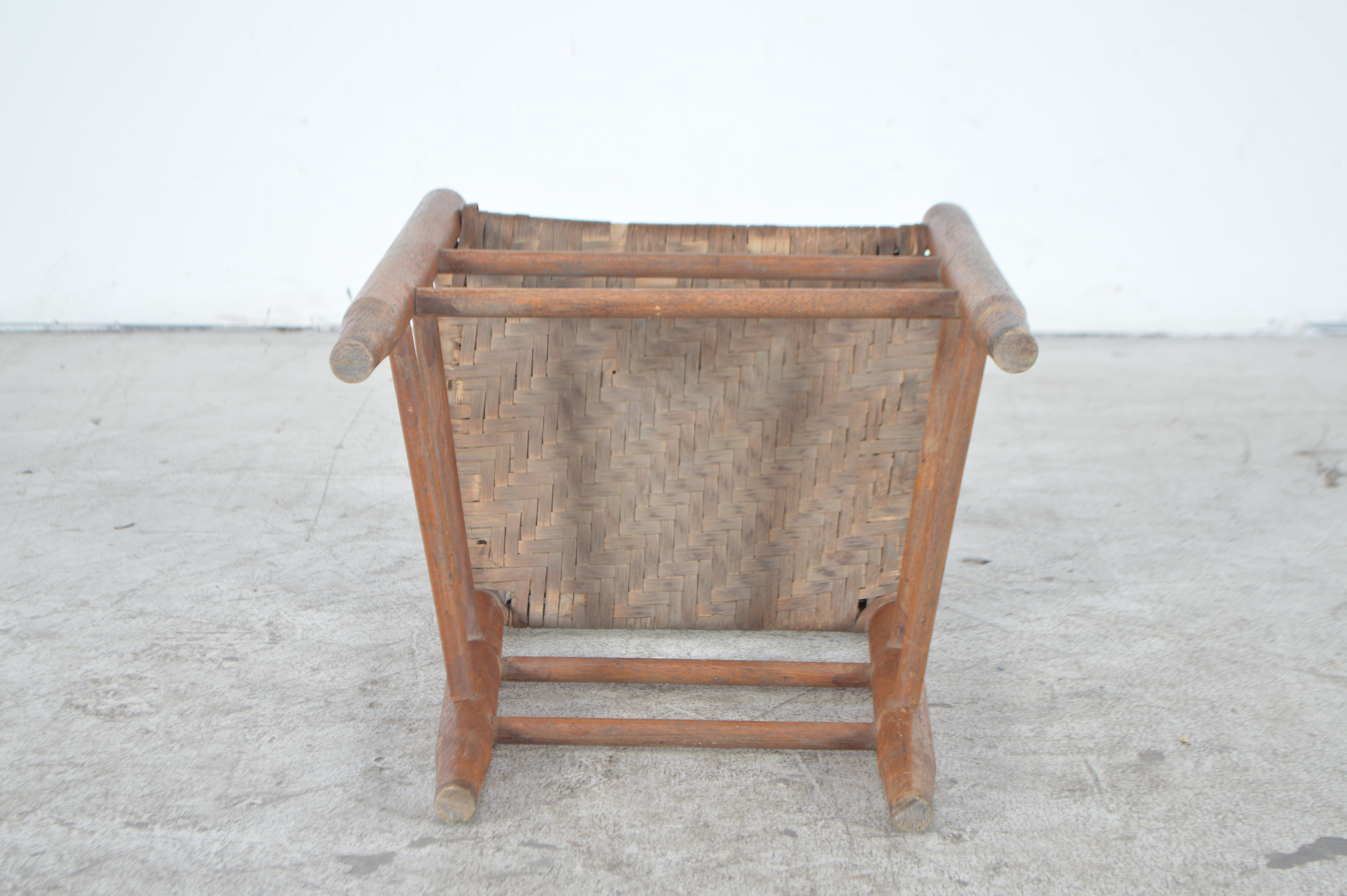 Antique Ladder Back Chairs with Cane Woven Seats