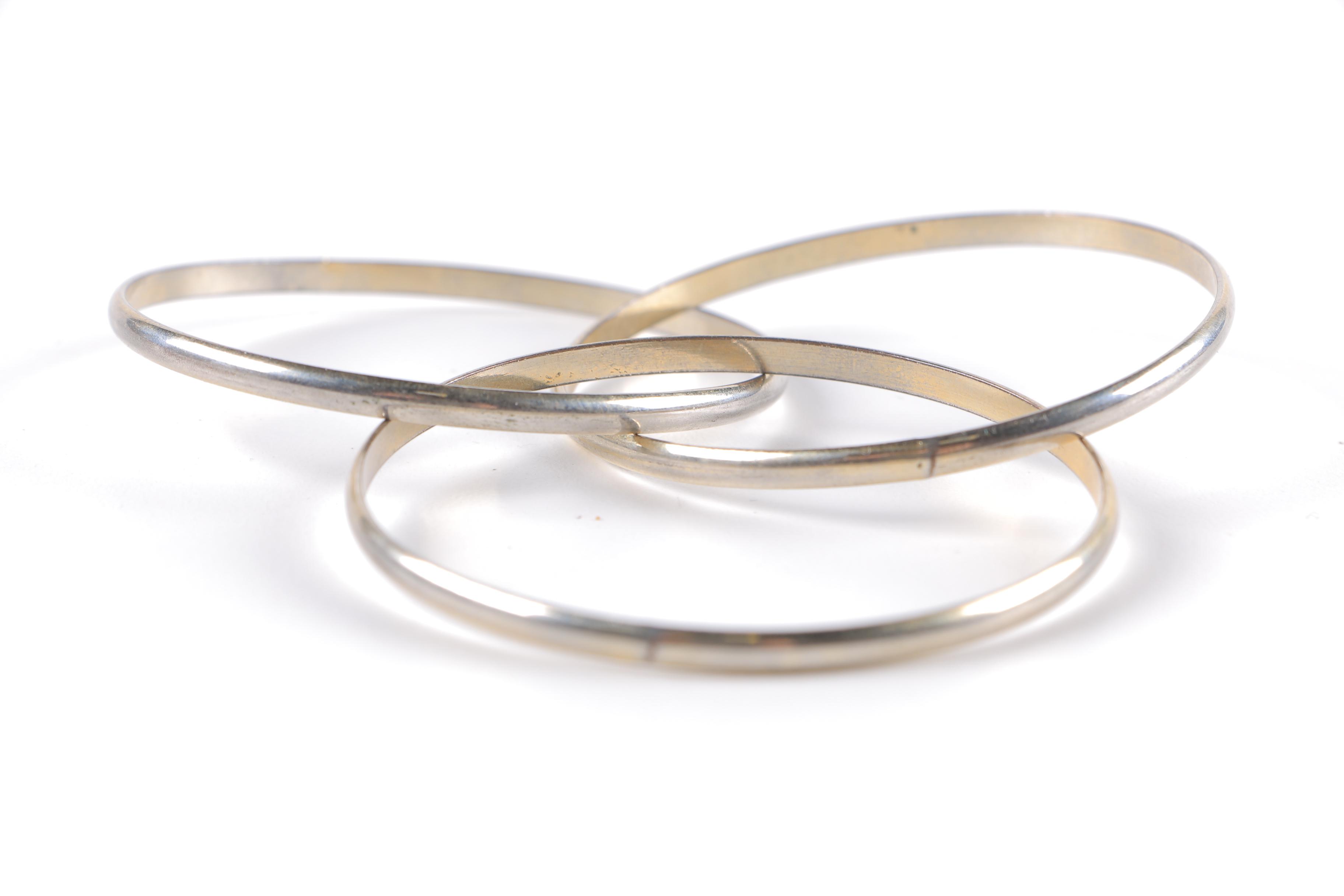 Gold Tone and Silver Tone Bangles and Cuffs
