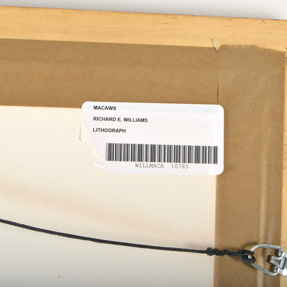 Richard E. Williams Limited Edition Offset Lithograph "Macaws"