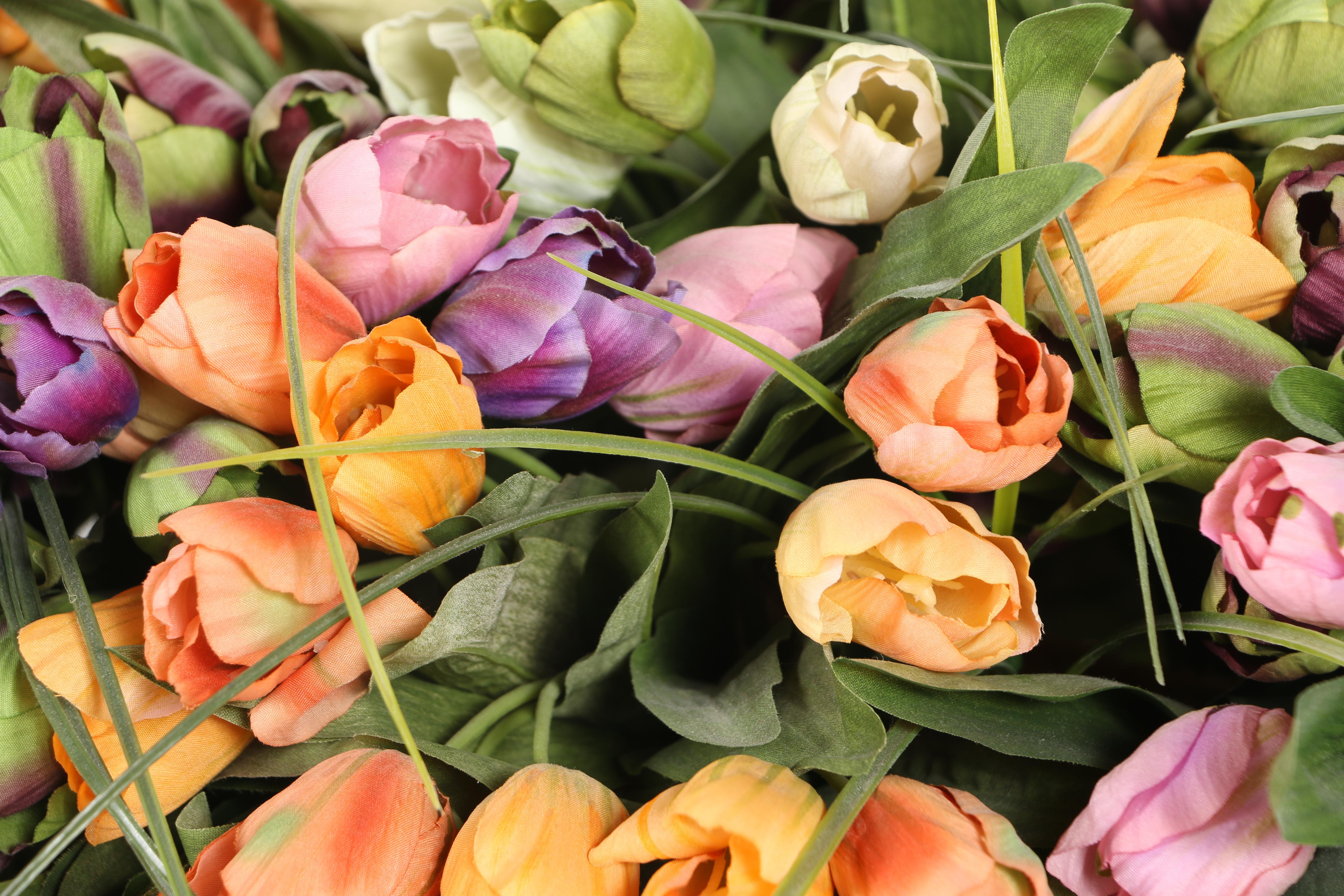 Pair of Floral Centerpieces Featuring Candle Holders