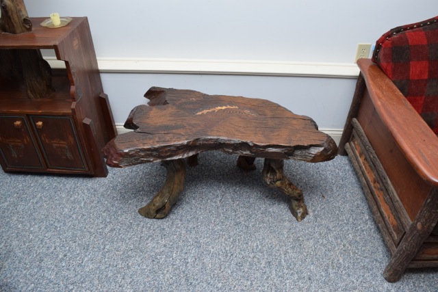 Equine Themed Live Edge Slab Coffee Table