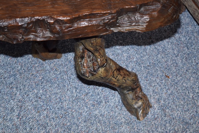 Equine Themed Live Edge Slab Coffee Table