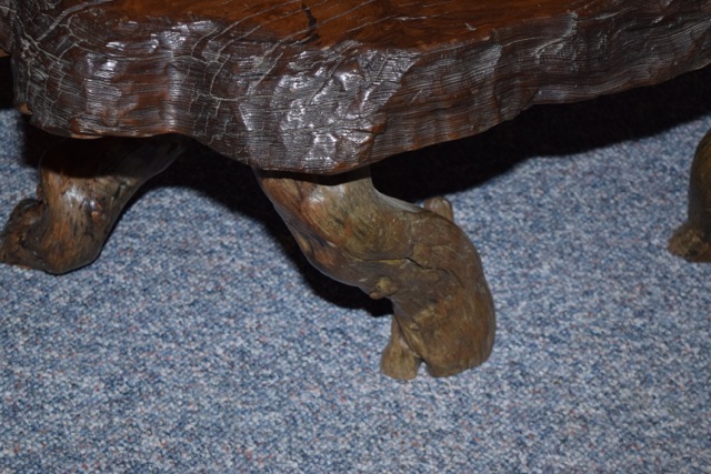 Equine Themed Live Edge Slab Coffee Table