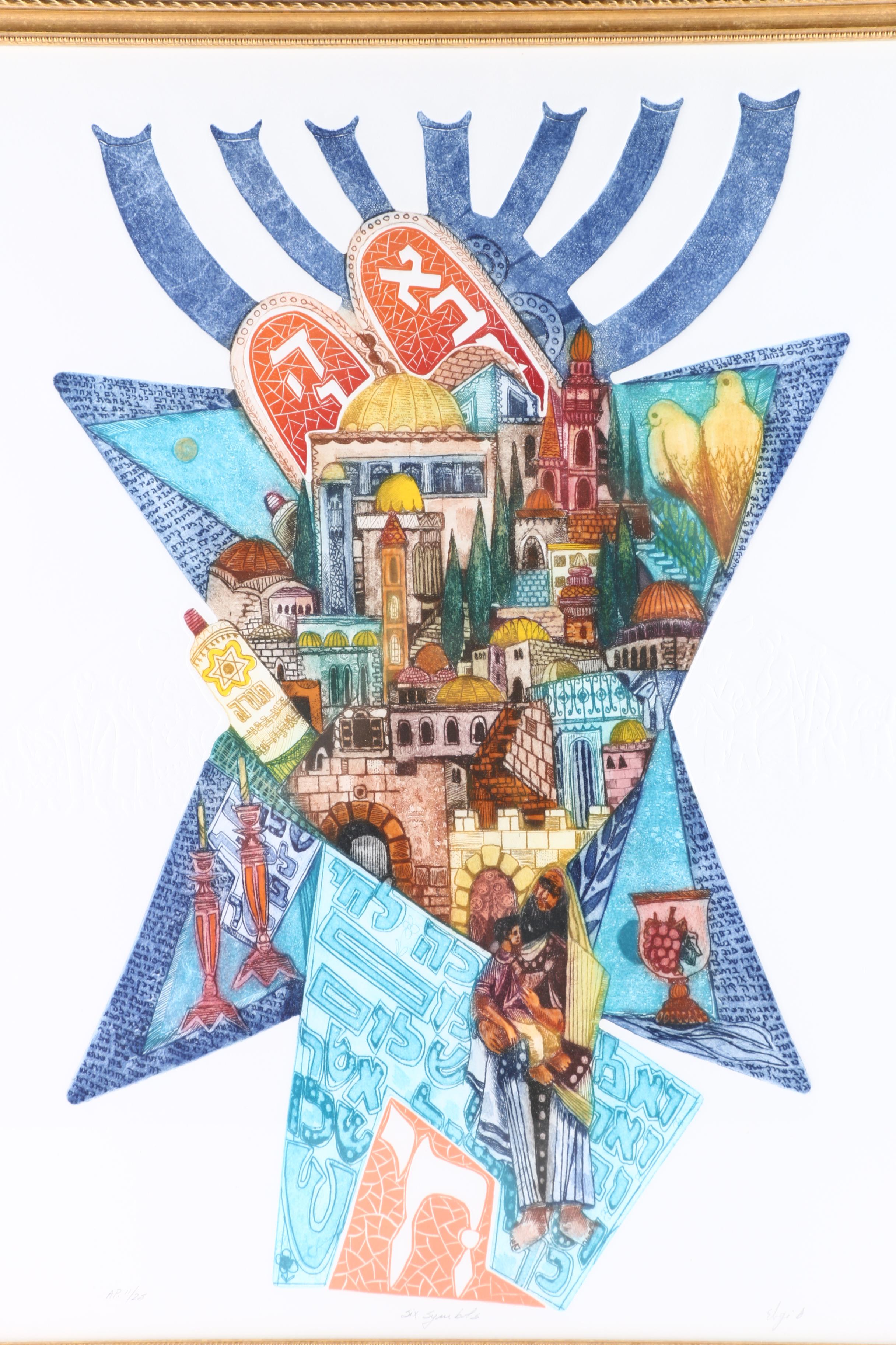 Amram Ebgi Limited Edition Lithograph "Six Symbols"
