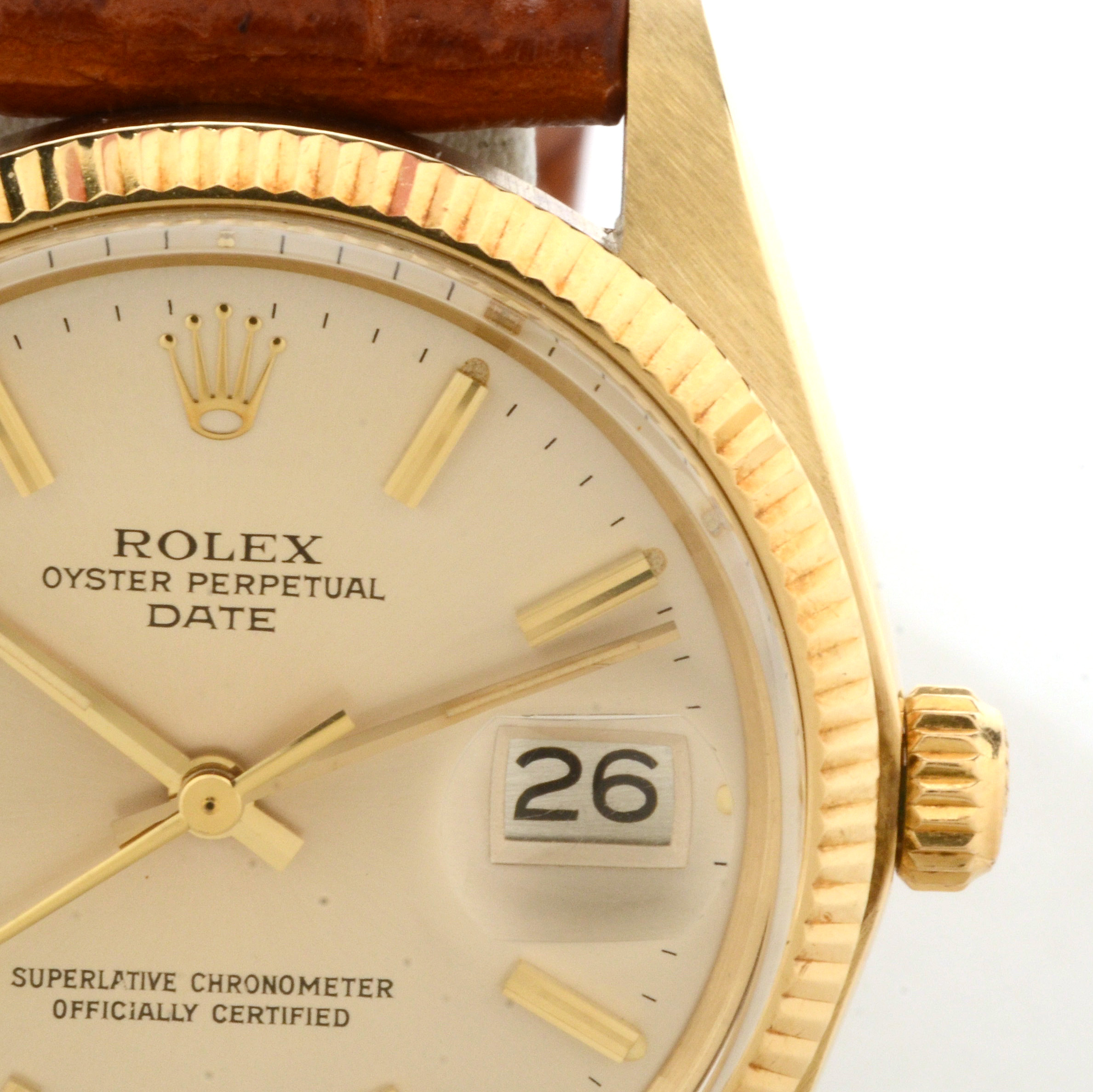 Men's Rolex Perpetual Date Solid 14K Yellow Gold 34 mm Automatic