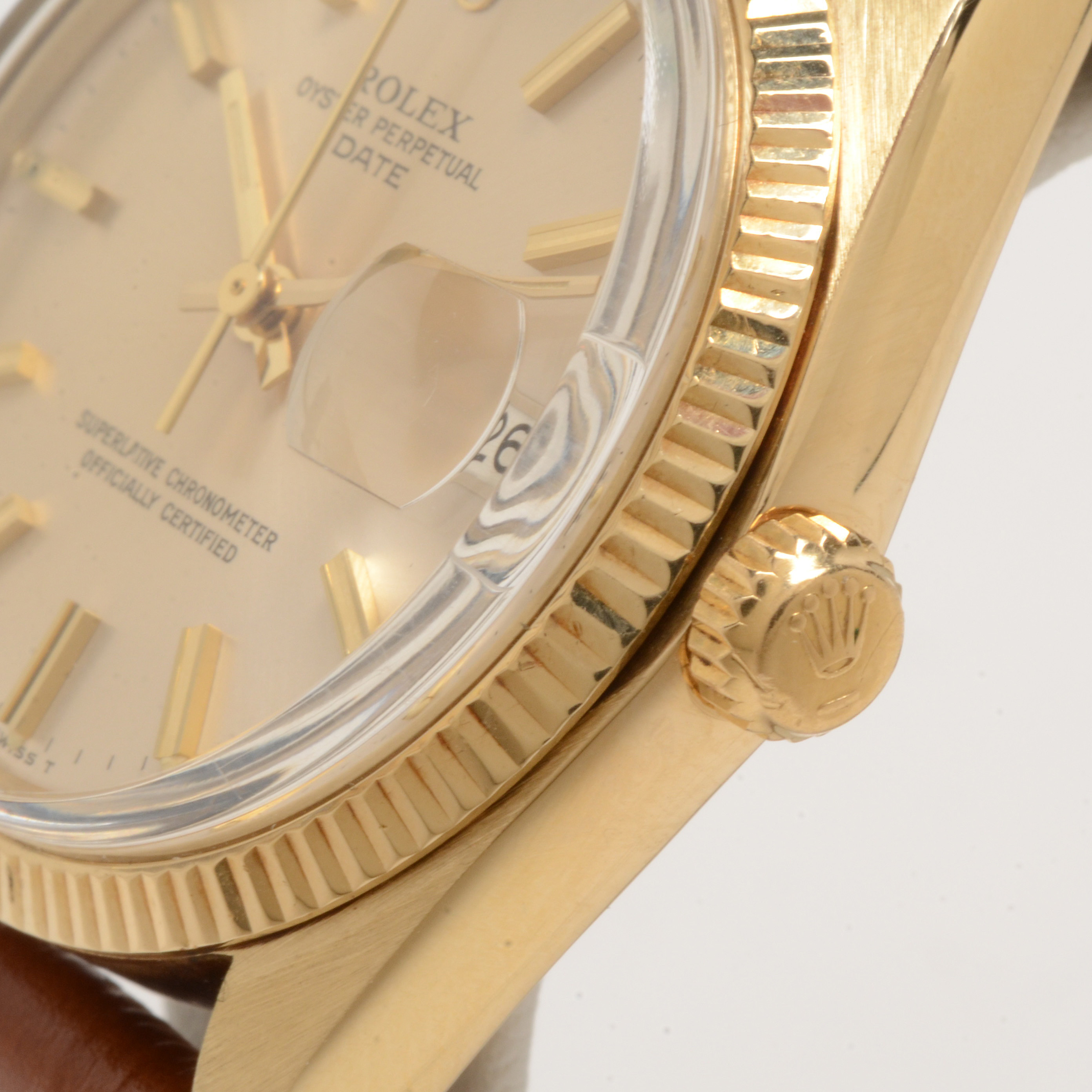 Men's Rolex Perpetual Date Solid 14K Yellow Gold 34 mm Automatic