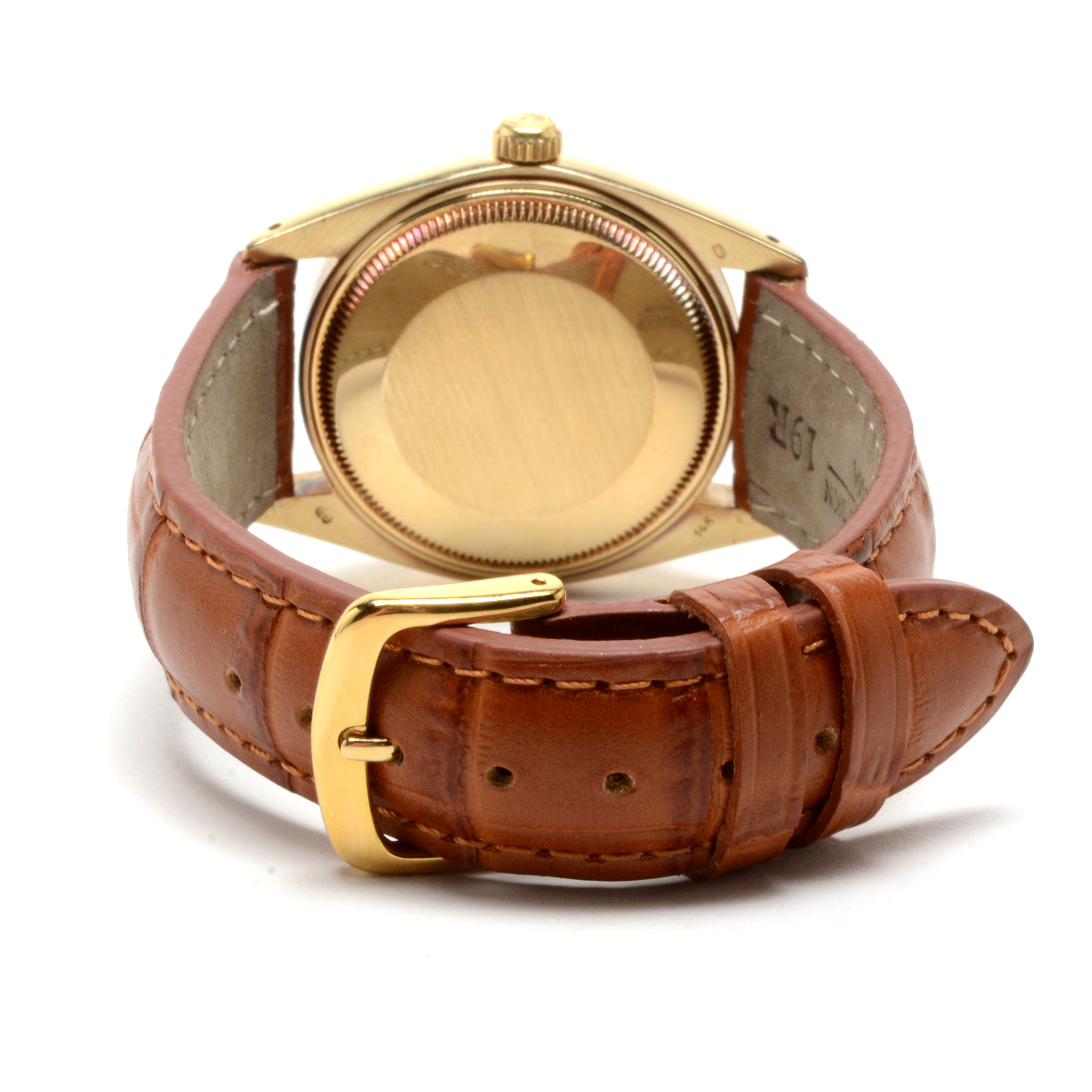 Men's Rolex Perpetual Date Solid 14K Yellow Gold 34 mm Automatic