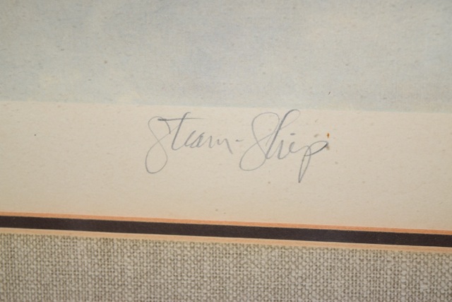 Limited Edition Signed Offset Lithograph After John Kelly "Steam-Ship"
