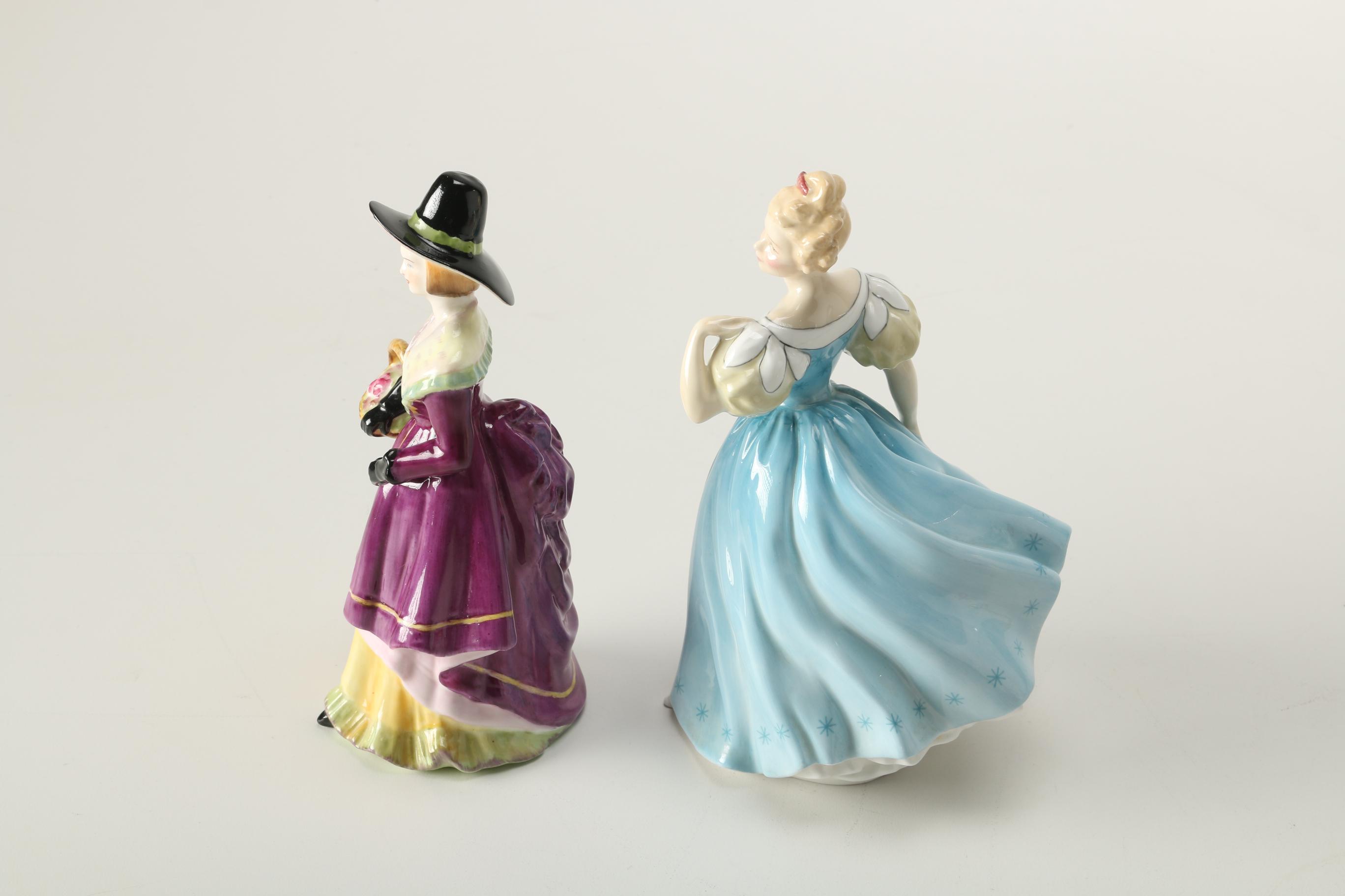 Royal Doulton and Adderley Hand-Painted Figurines