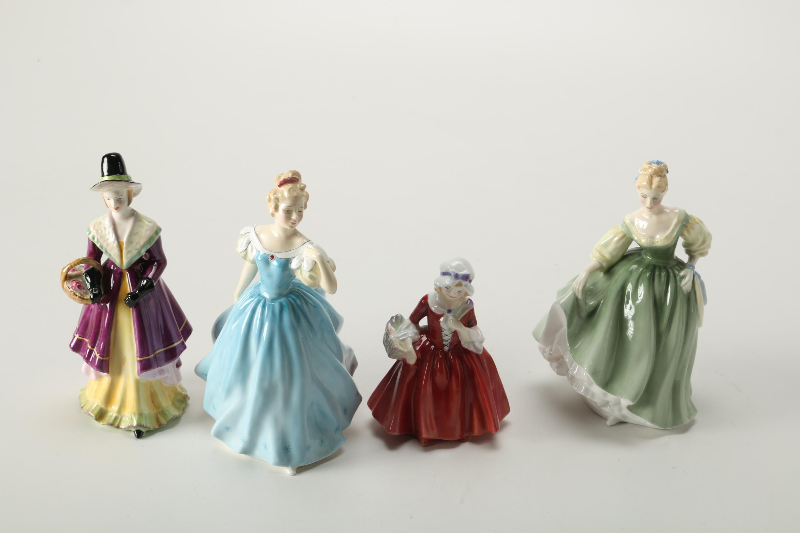 Royal Doulton and Adderley Hand-Painted Figurines