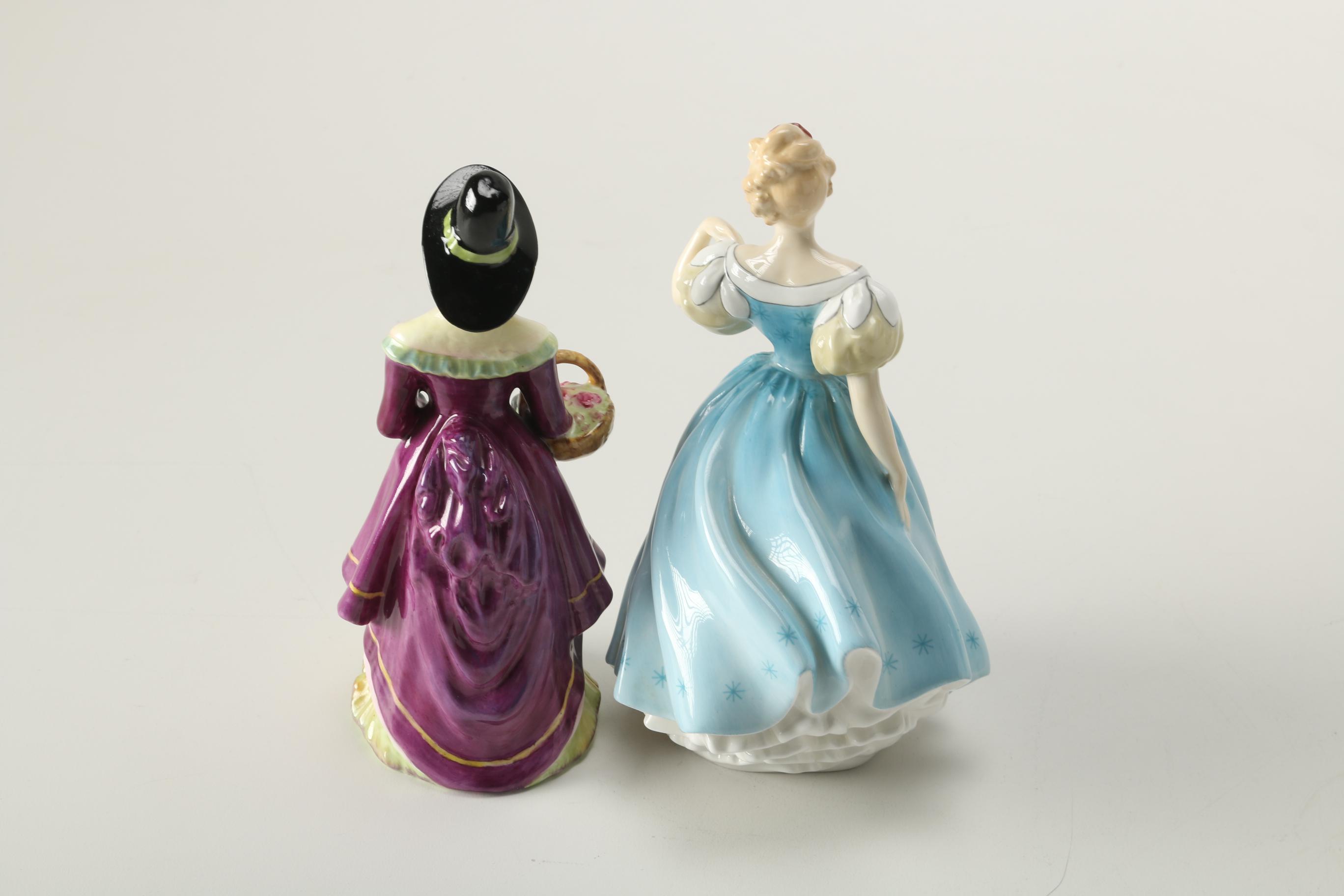 Royal Doulton and Adderley Hand-Painted Figurines