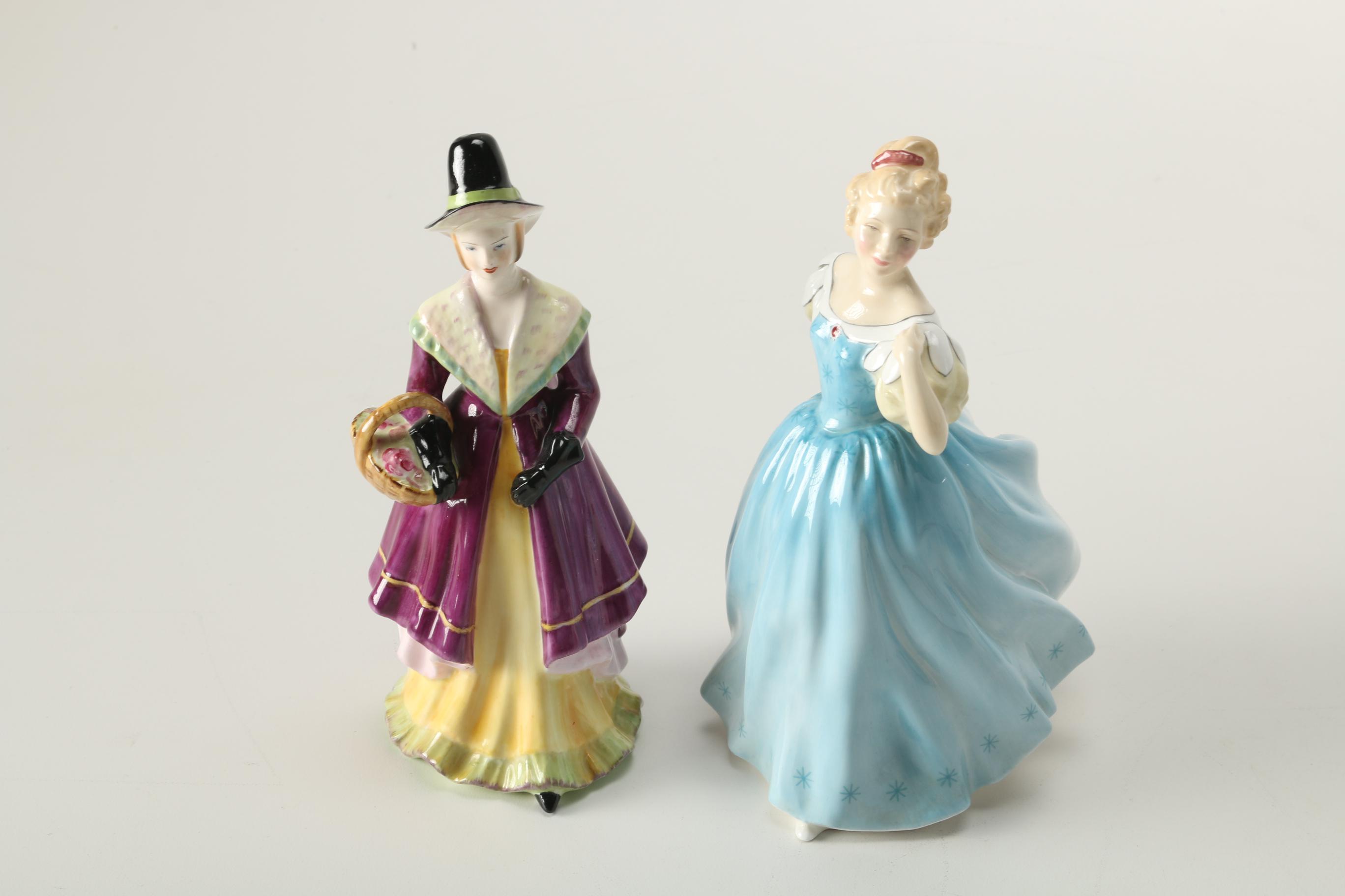 Royal Doulton and Adderley Hand-Painted Figurines