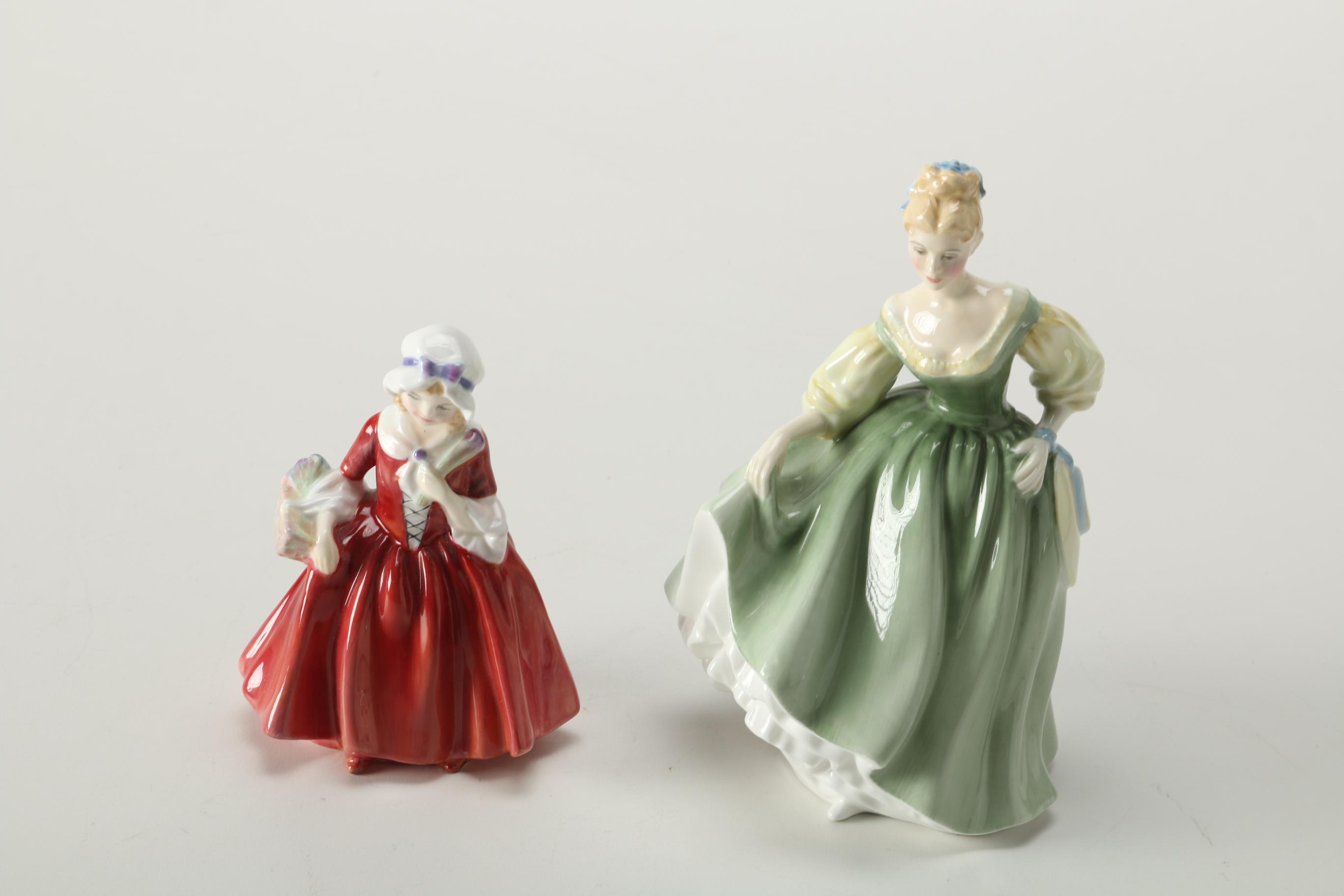 Royal Doulton and Adderley Hand-Painted Figurines