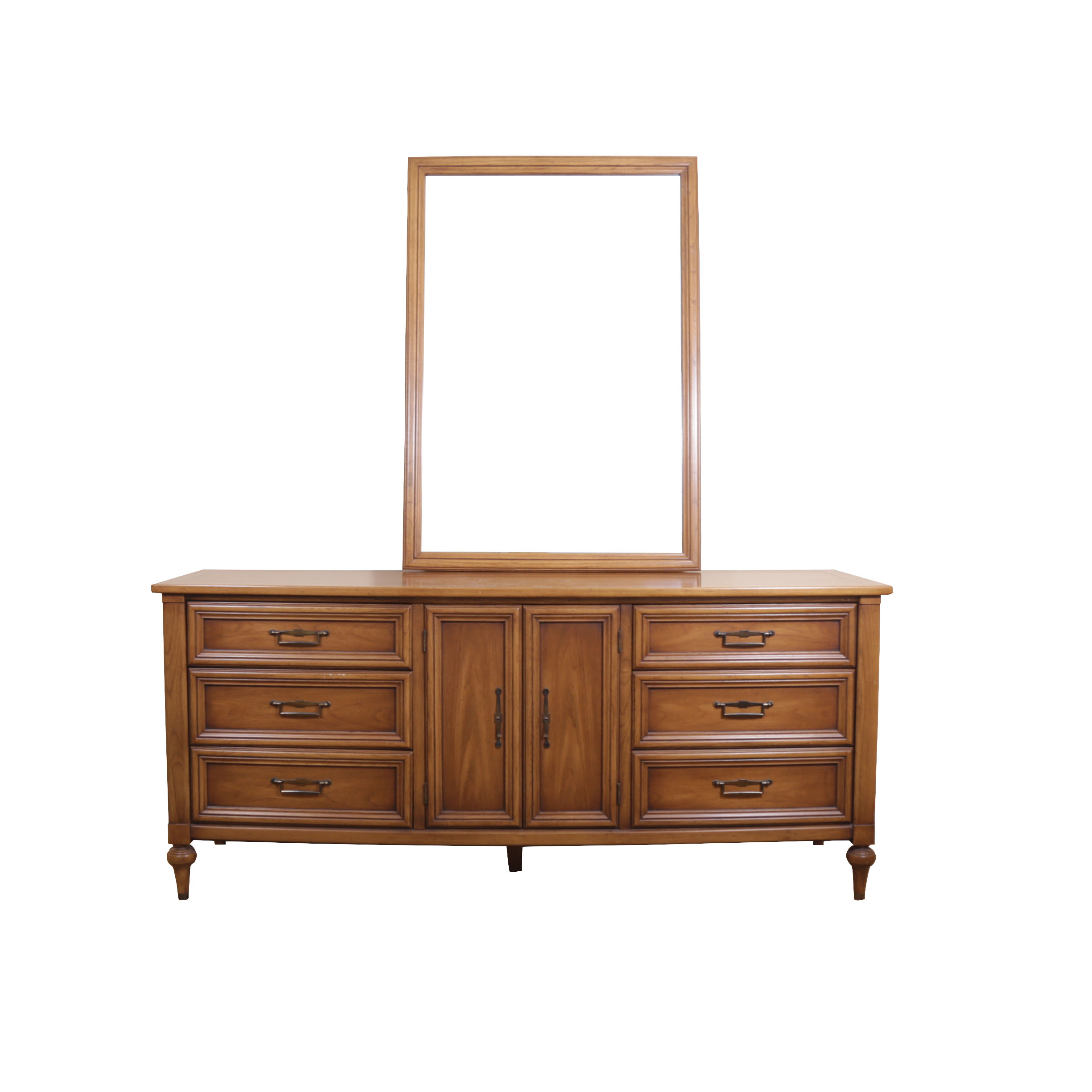 Vintage Butternut Dresser by White Furniture Company With Mirror