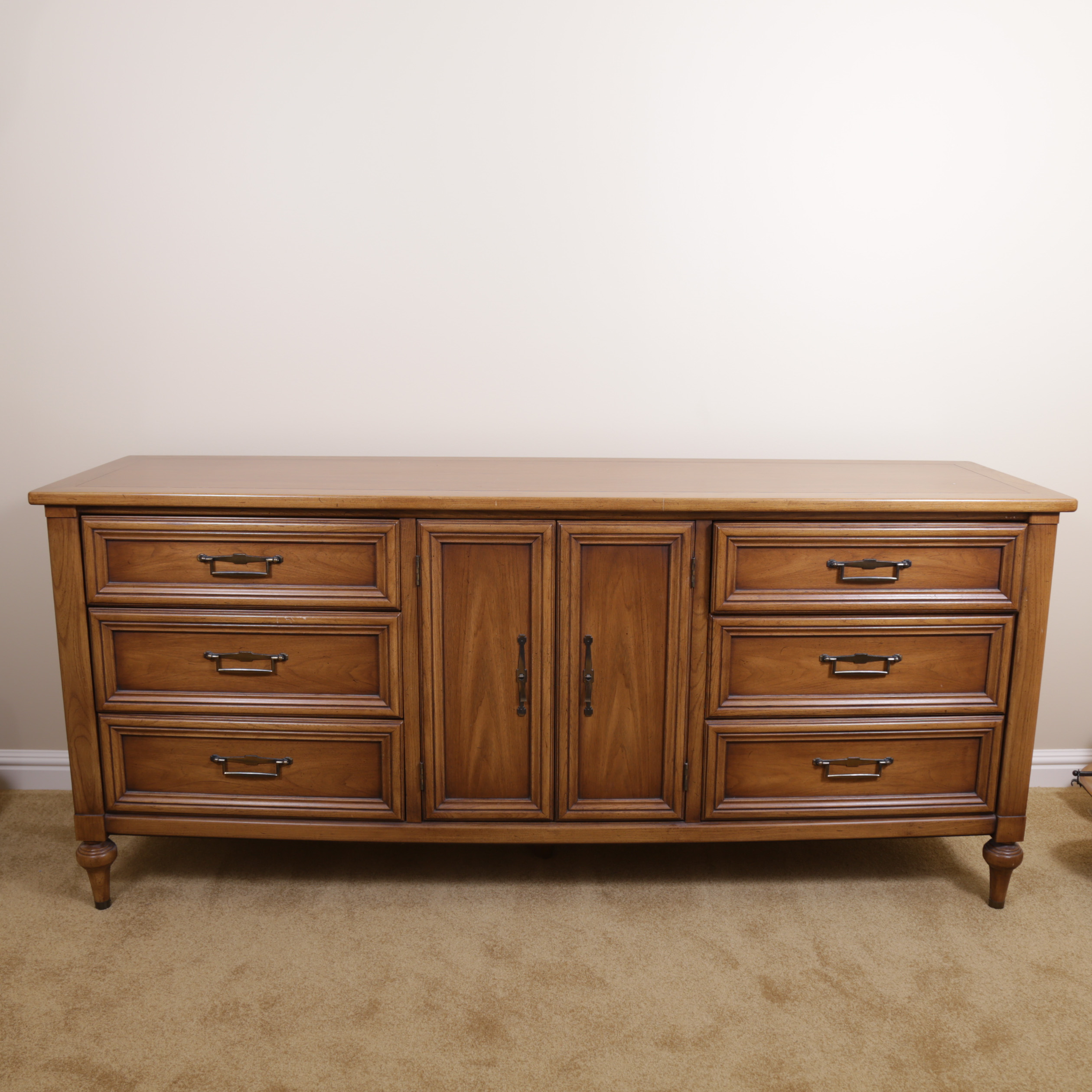 Vintage Butternut Dresser by White Furniture Company With Mirror