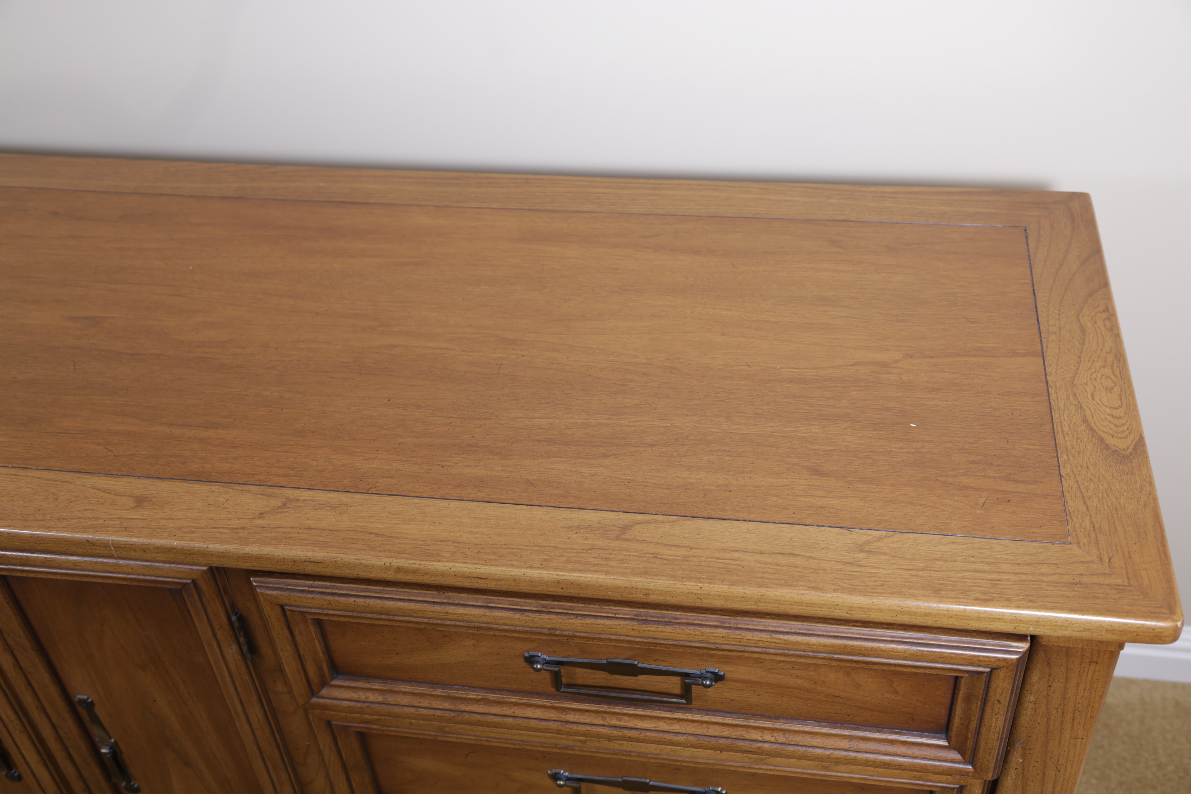 Vintage Butternut Dresser by White Furniture Company With Mirror