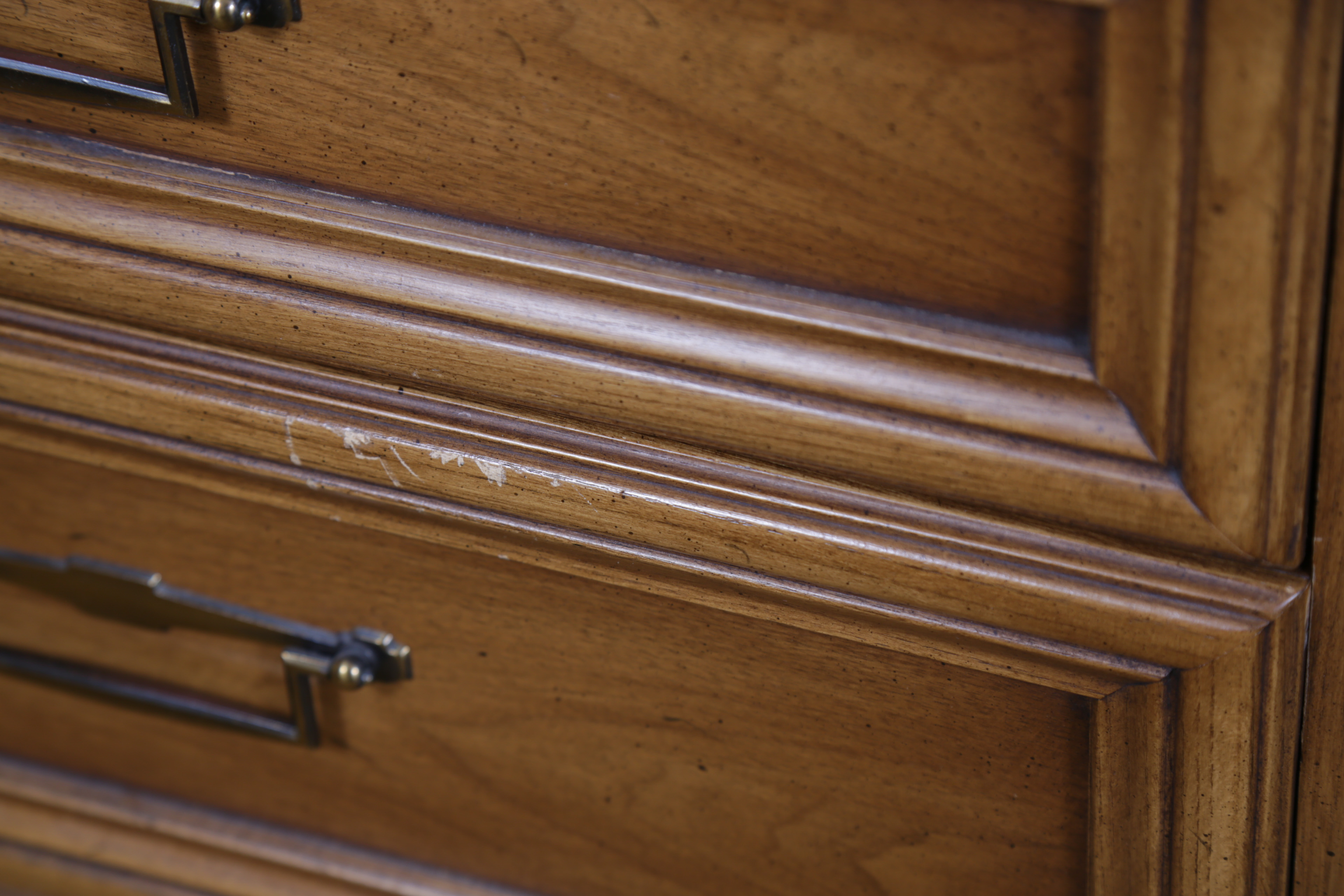 Vintage Butternut Dresser by White Furniture Company With Mirror