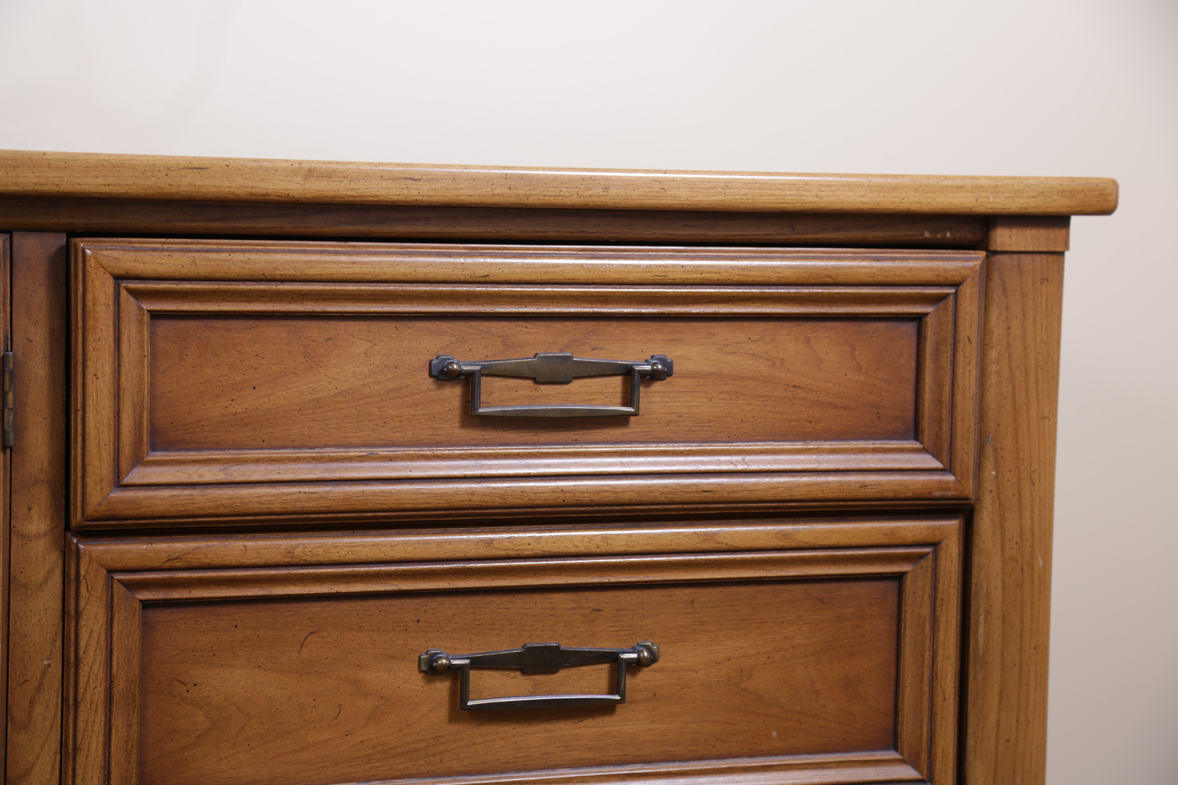 Vintage Butternut Dresser by White Furniture Company With Mirror