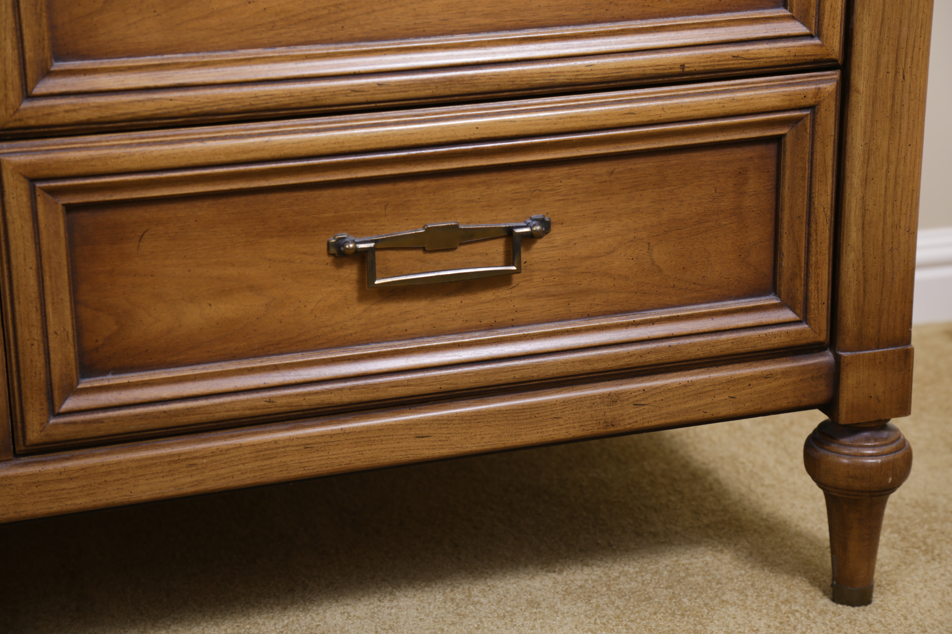 Vintage Butternut Dresser by White Furniture Company With Mirror