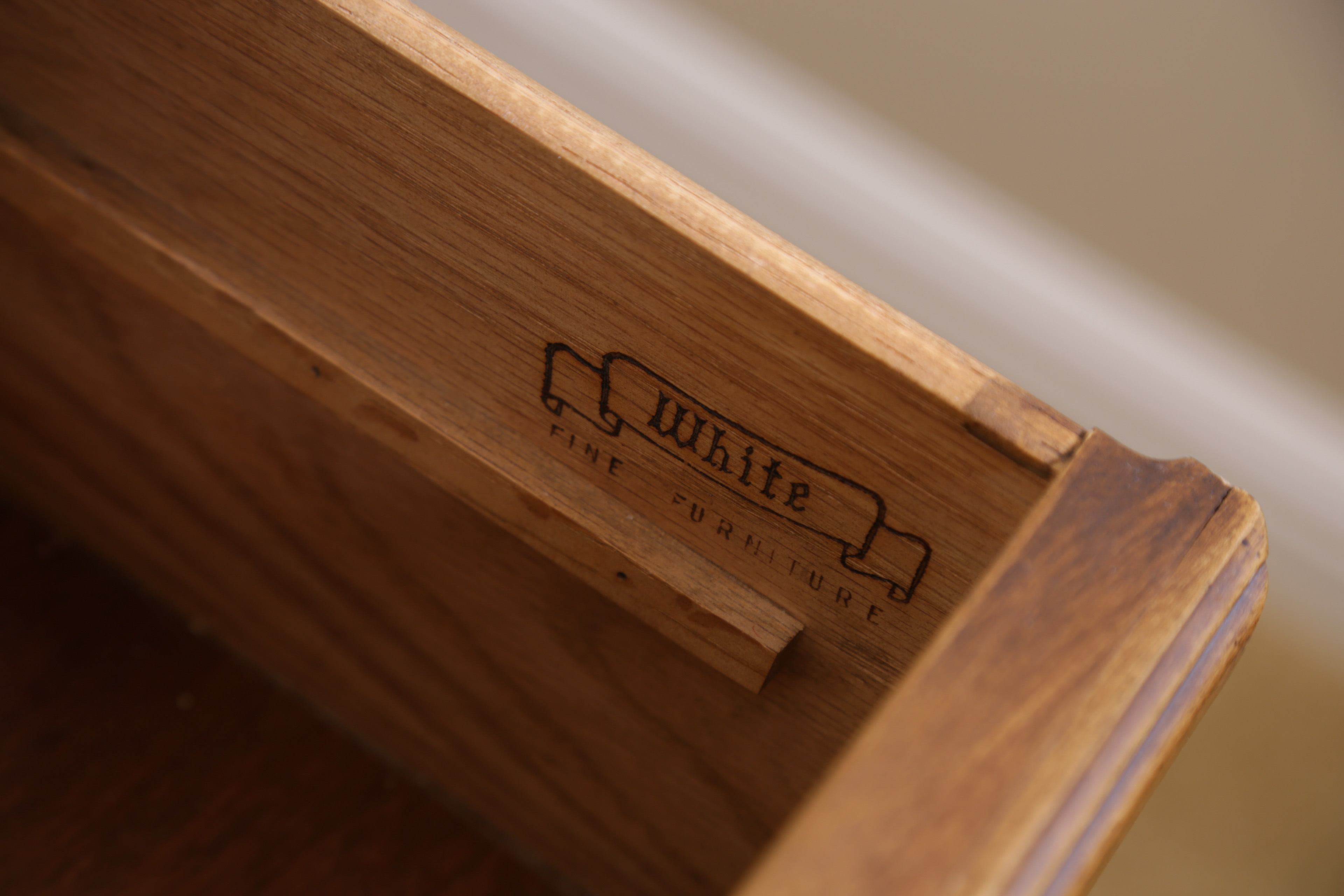 Vintage Butternut Dresser by White Furniture Company With Mirror