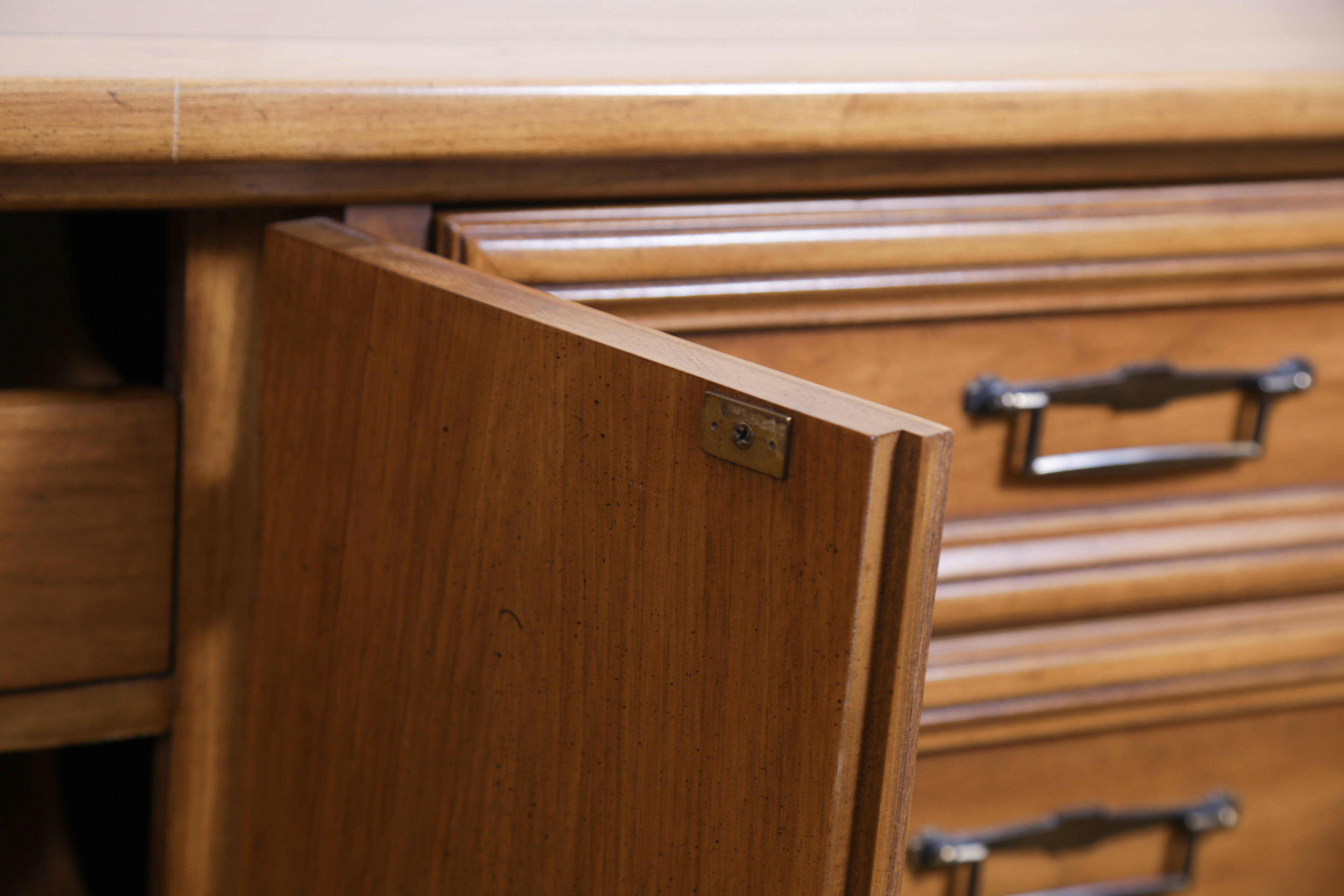 Vintage Butternut Dresser by White Furniture Company With Mirror