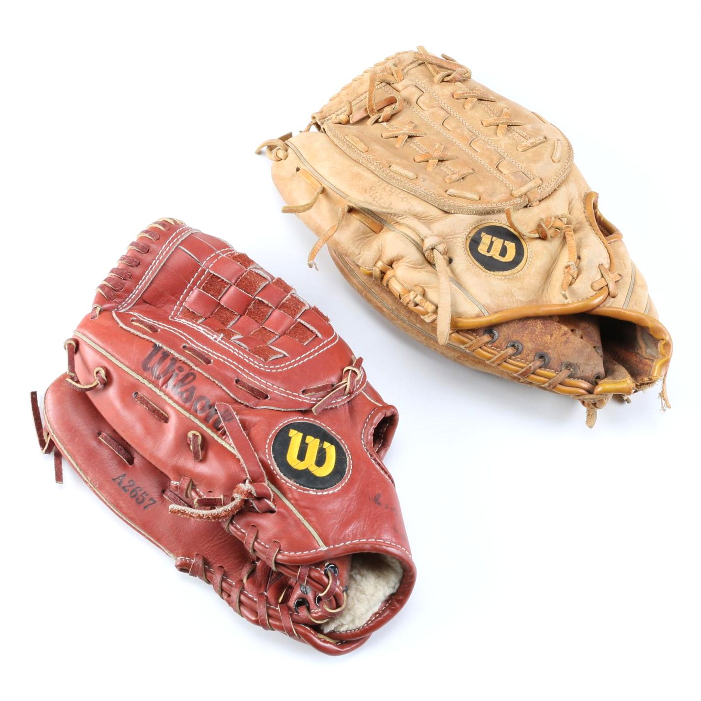 Vintage Wilson Left-Handed Baseball Gloves